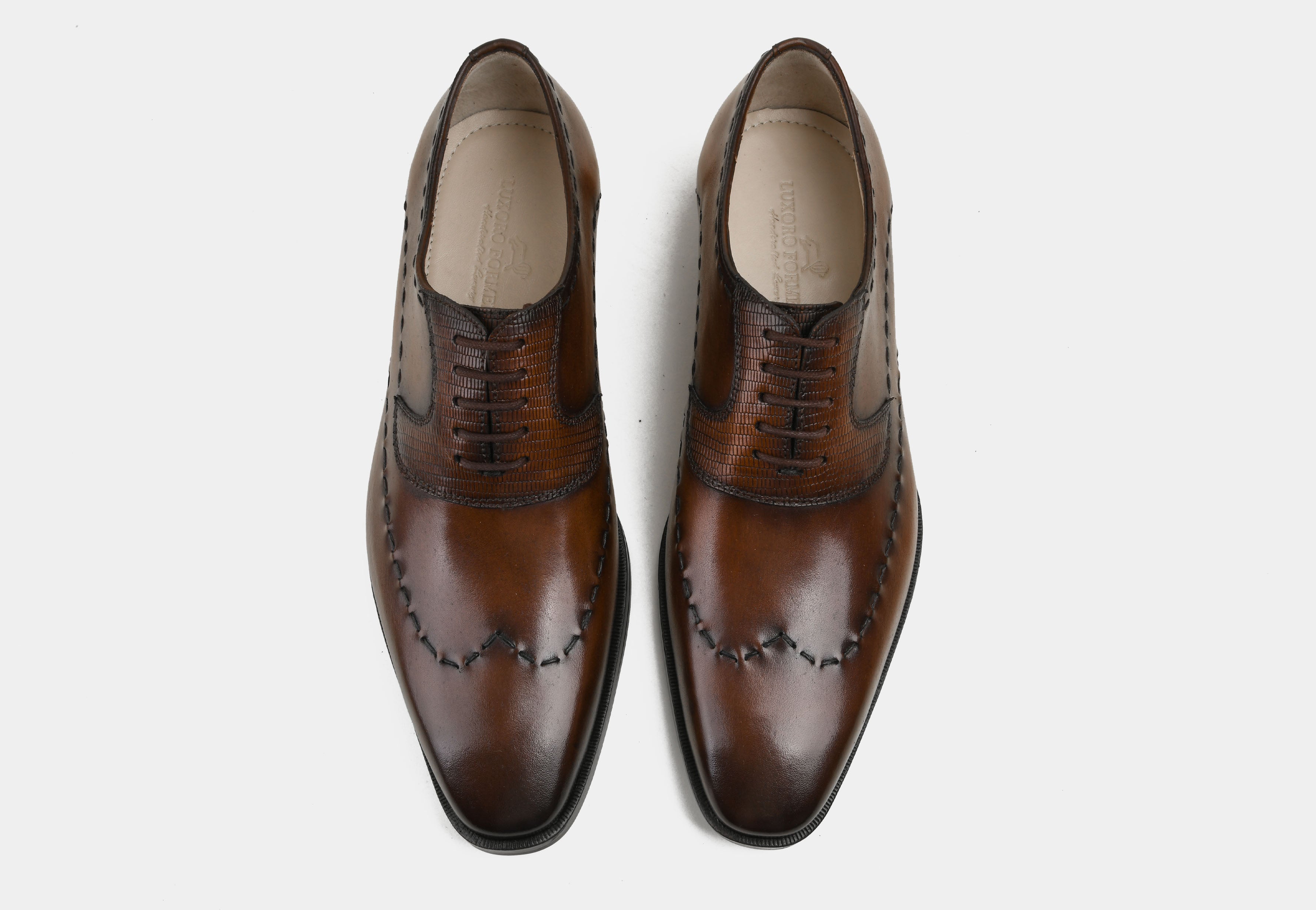 DANTE | MEN DARK BROWN STITCHED DERBYS