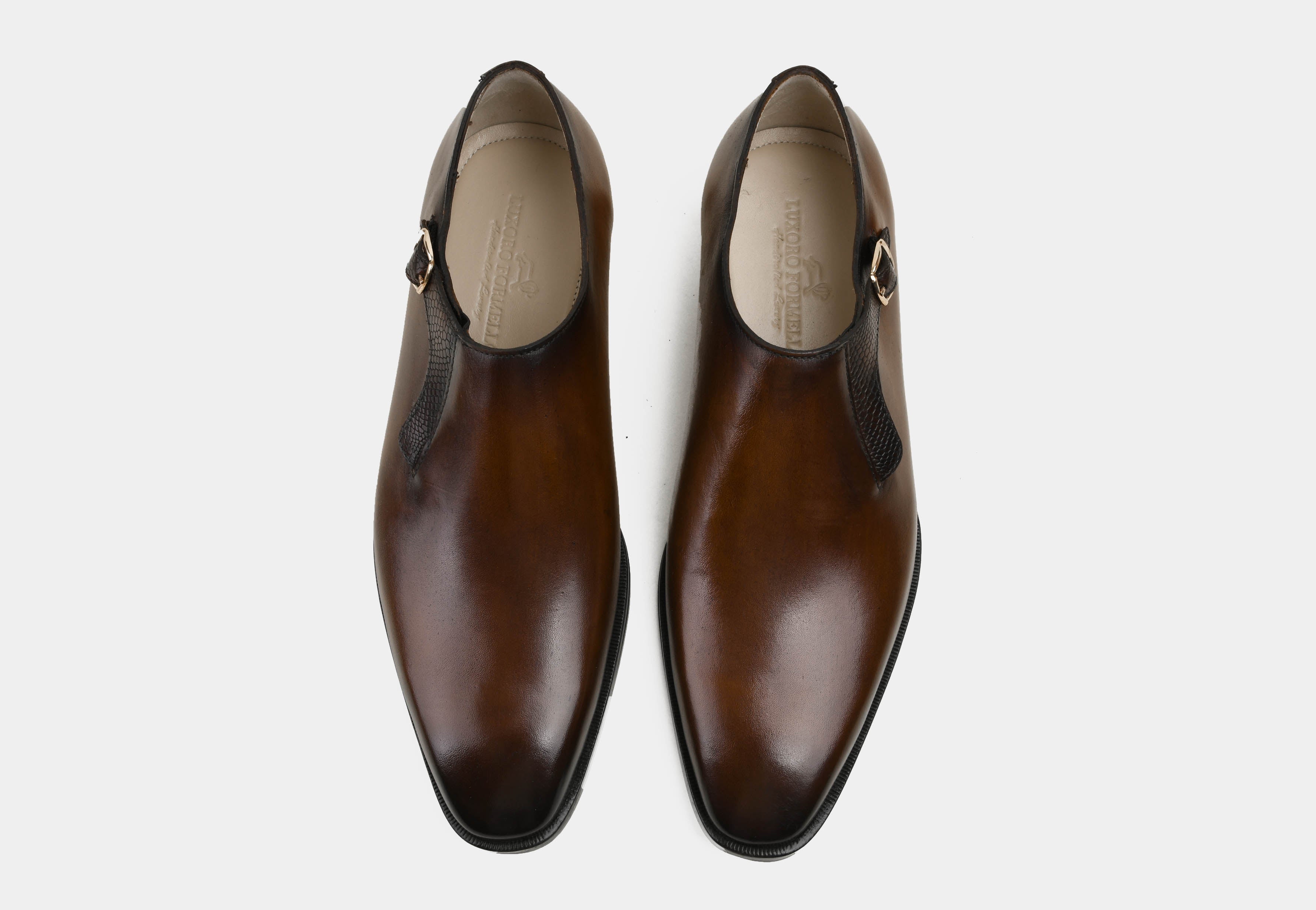 CARLO | MEN BROWN MONK STRAP SHOES
