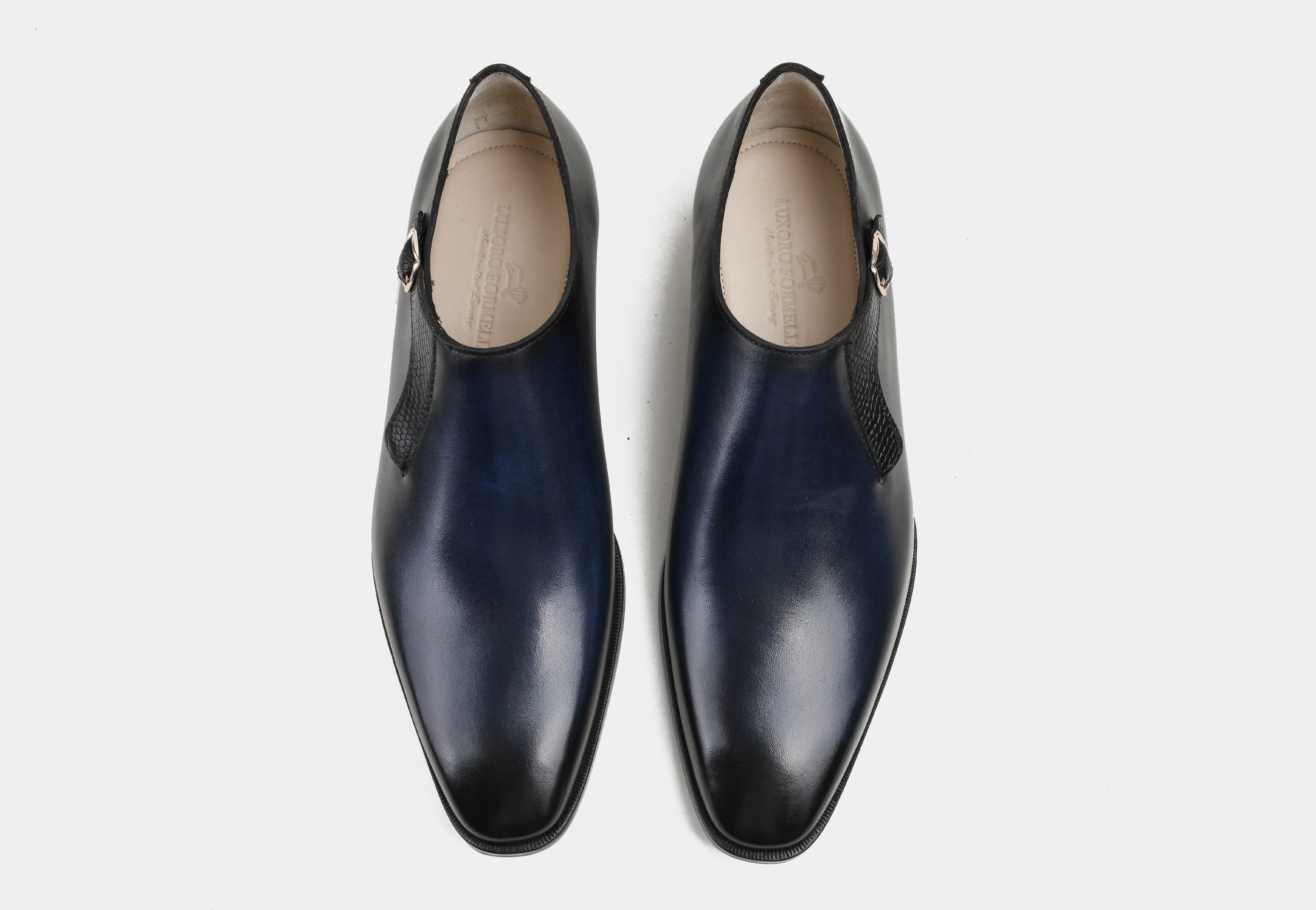 CARLO | MEN BLUE MONK STRAP SHOES