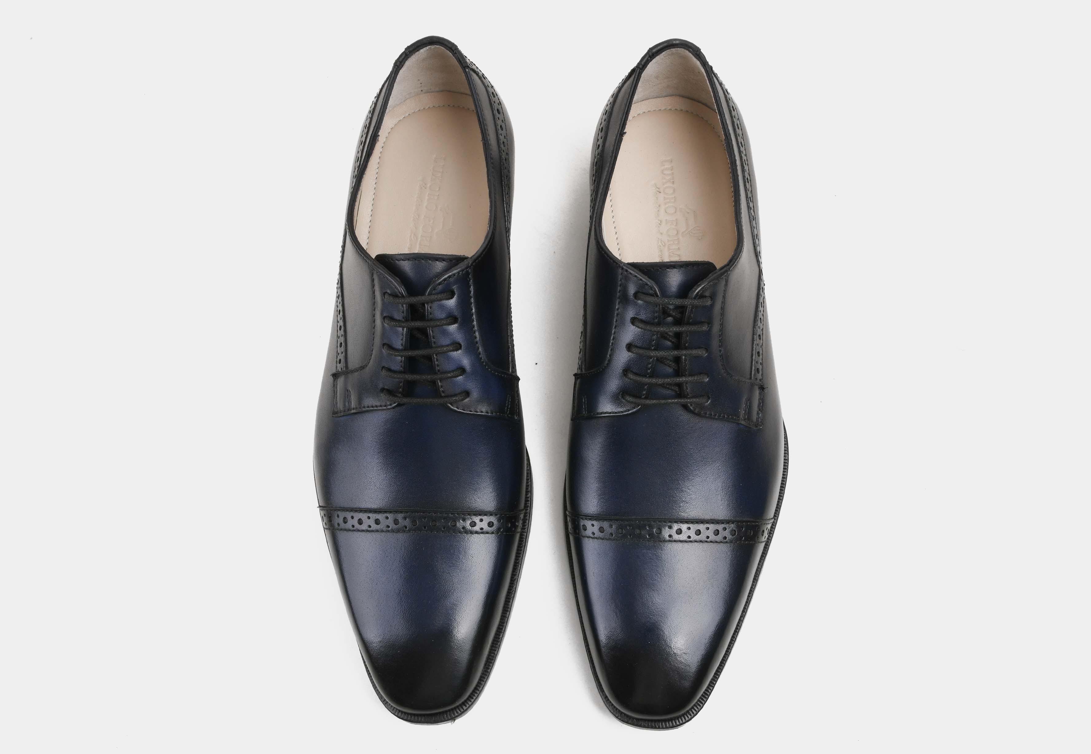ALFONSO | MEN BLUE CAP-TOE DERBYS