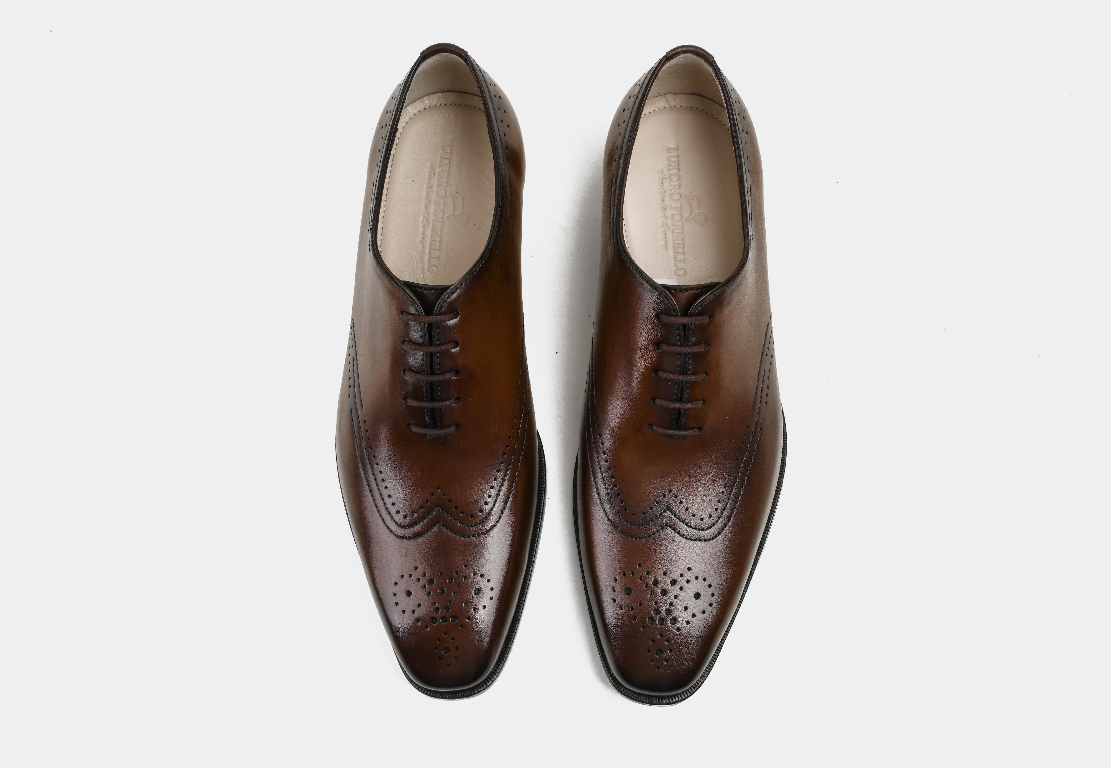 VALENTINO | MEN BROWN BROGUE OXFORDS