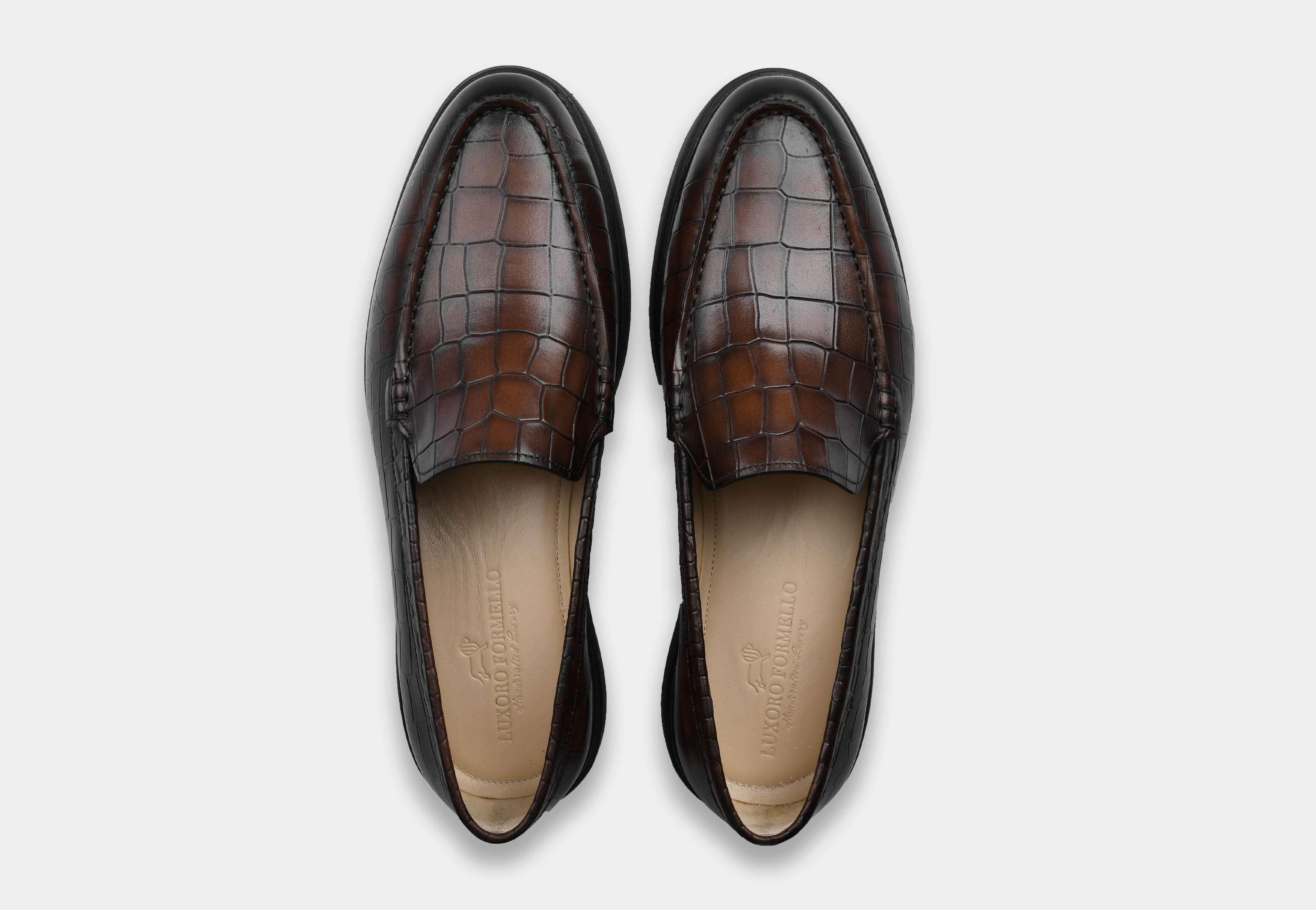 BROWN CROC SLIP-ONS | AERO-FLEX (Sale)