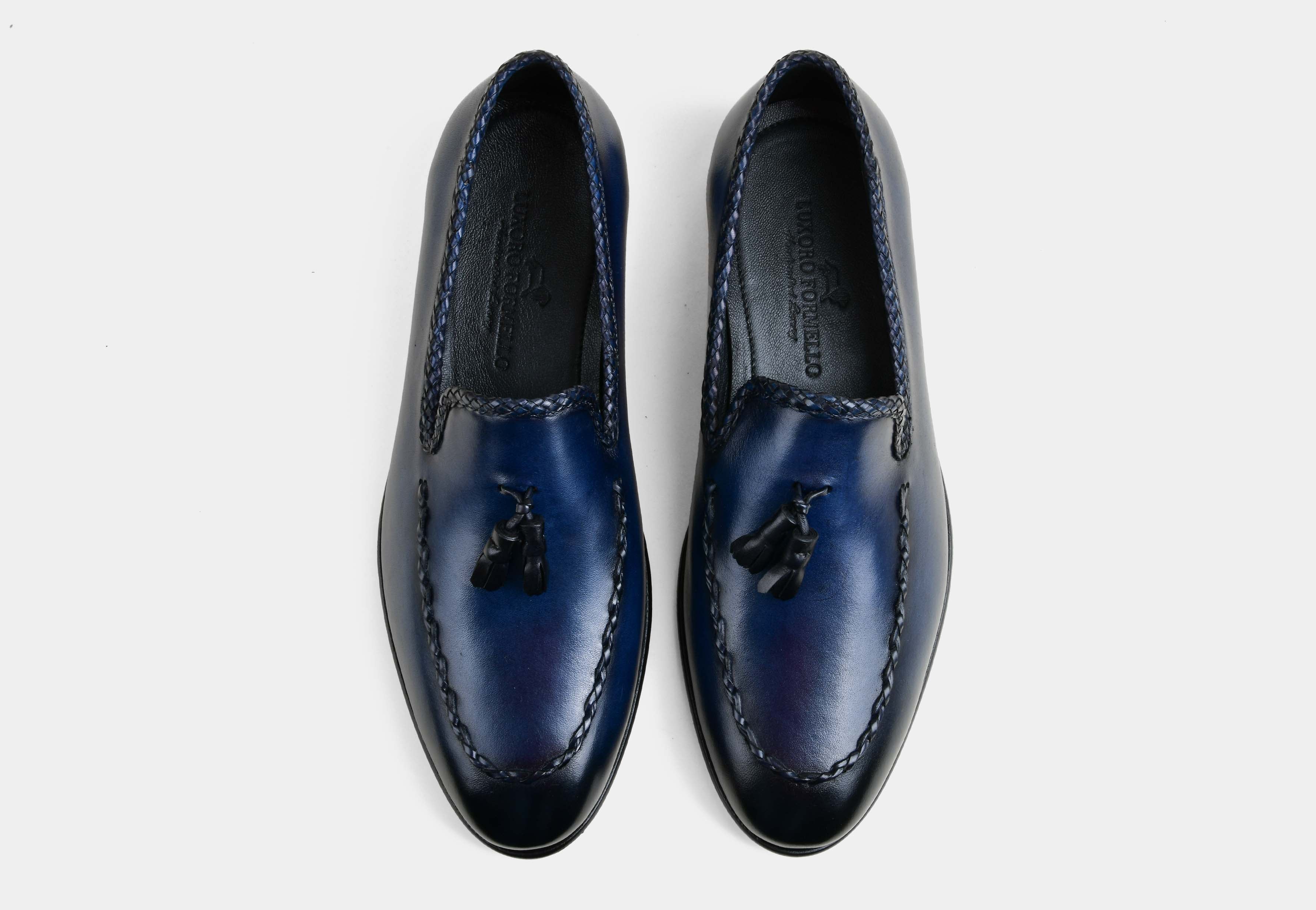 CILIAN | MEN BLUE TASSEL LEATHER LOAFERS