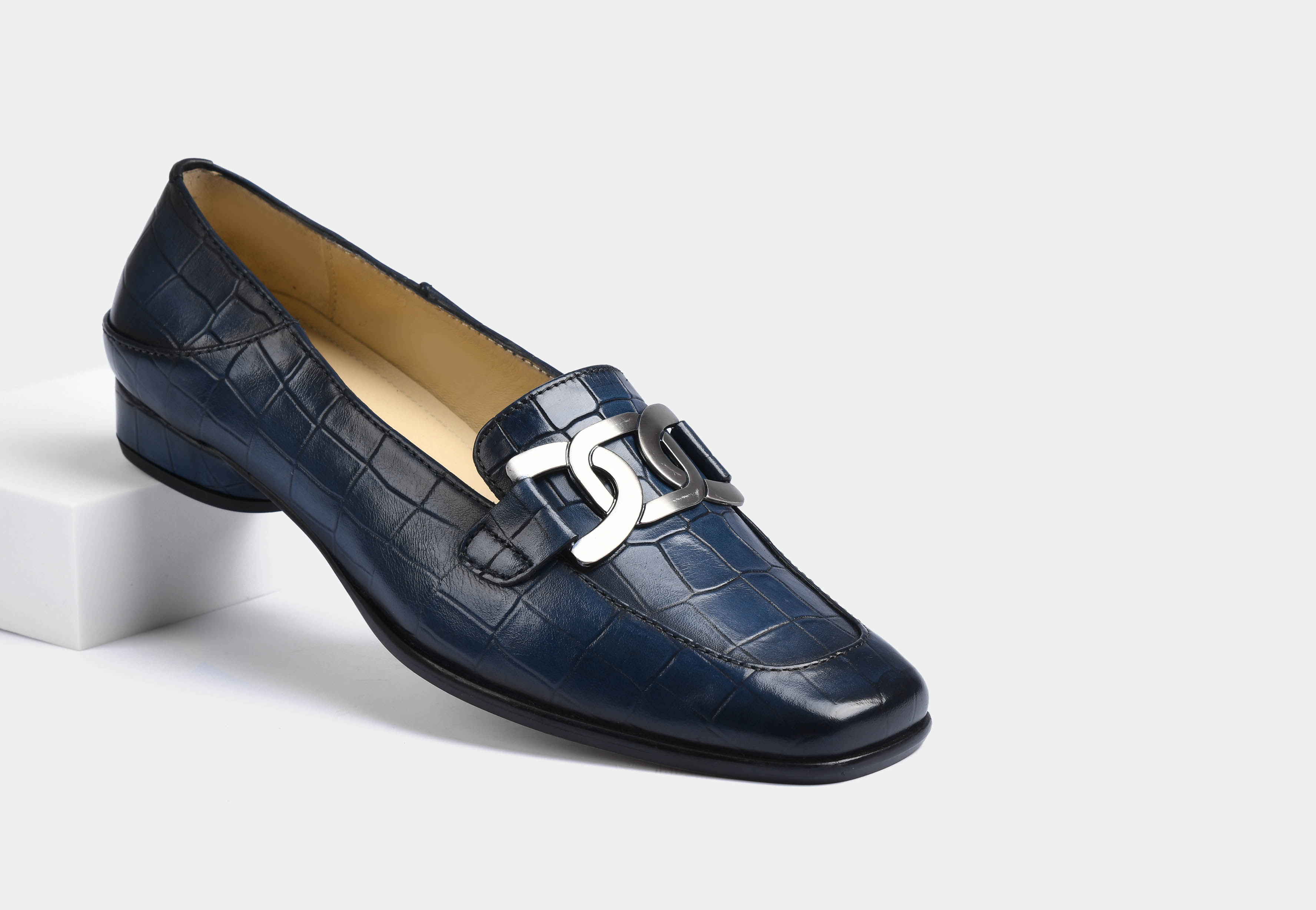 FLOREN BLUE CROC WOMEN LOAFERS