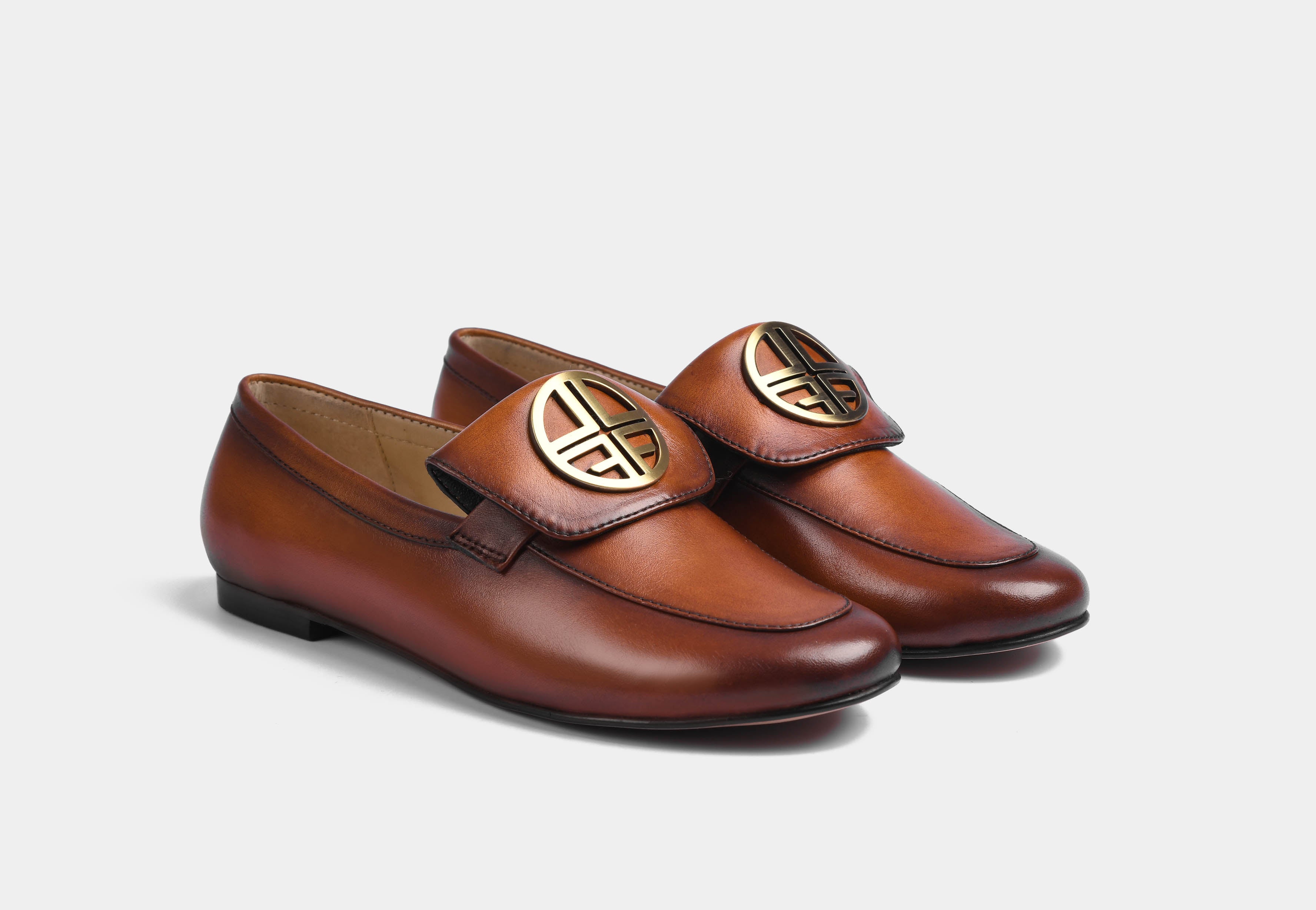 CLARISA TAN LEATHER WOMEN LOAFERS