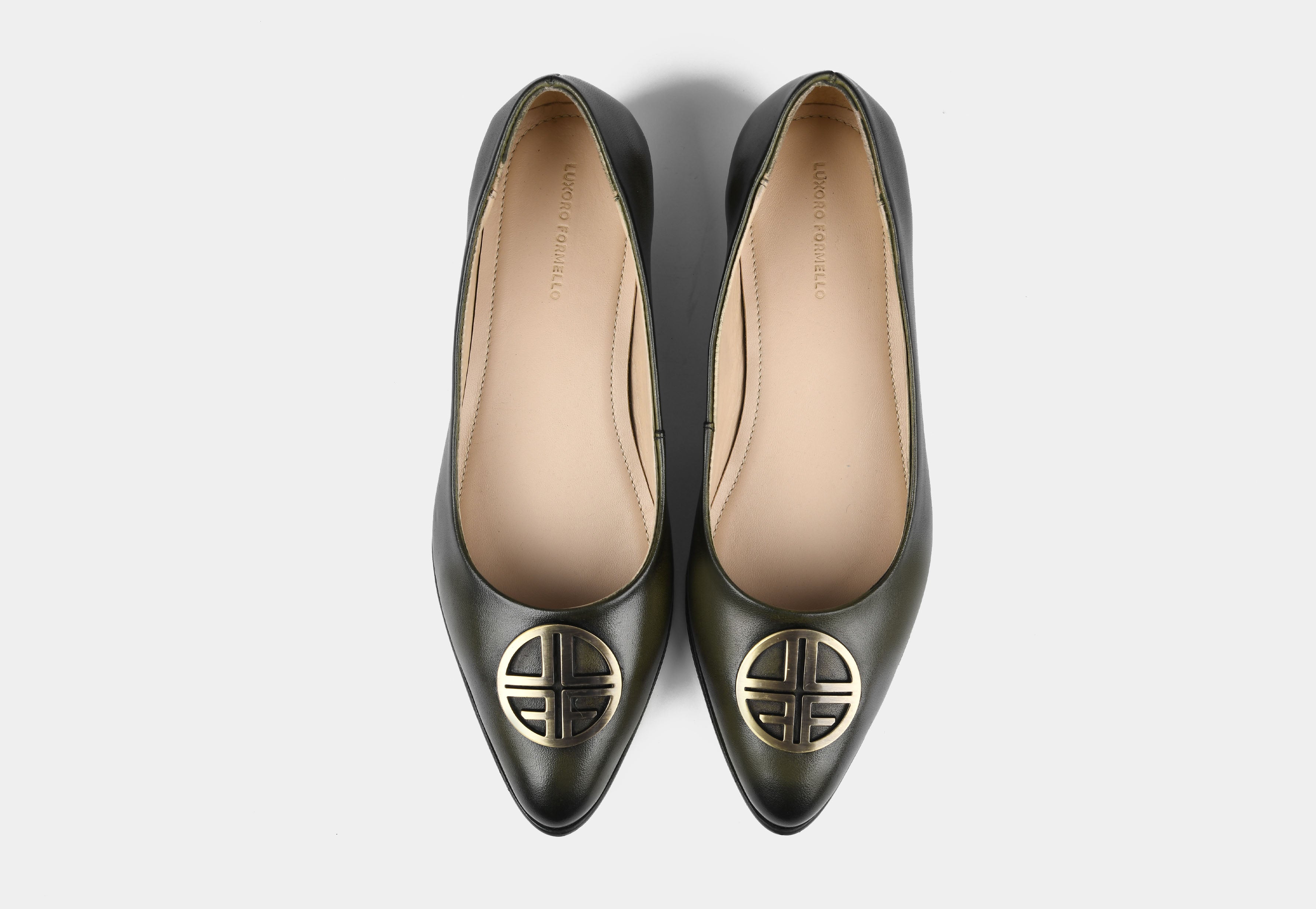 MIRELLA WOMEN LOAFERS IN OLIVE GREEN LEATHER
