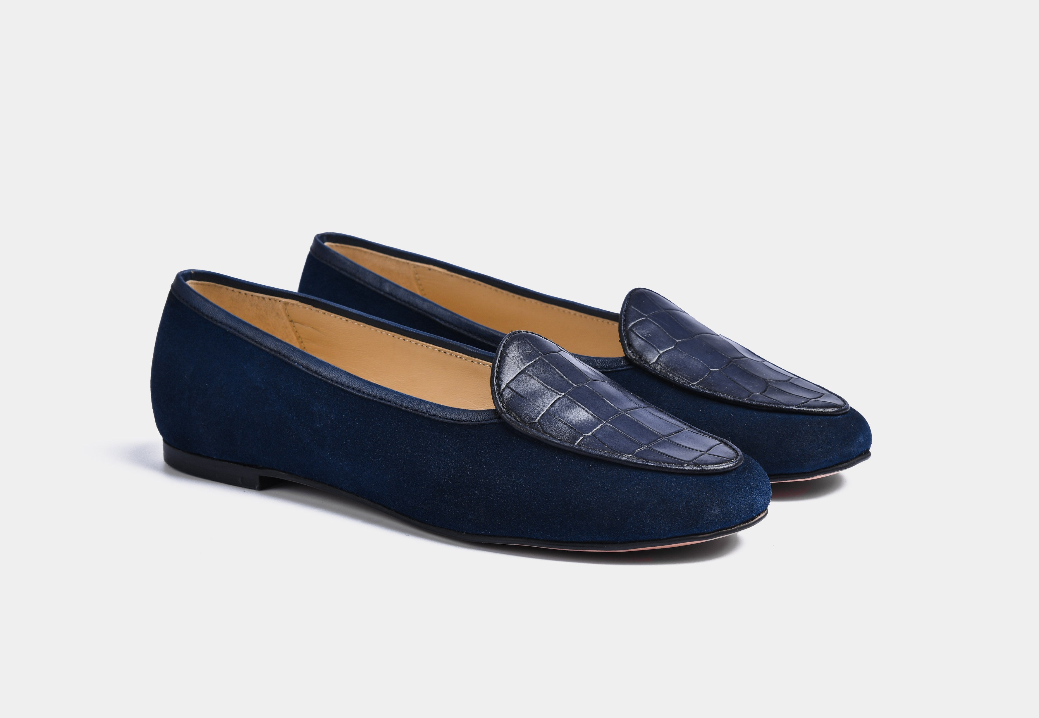 ERICA WOMEN LEATHER LOAFERS IN BLUE