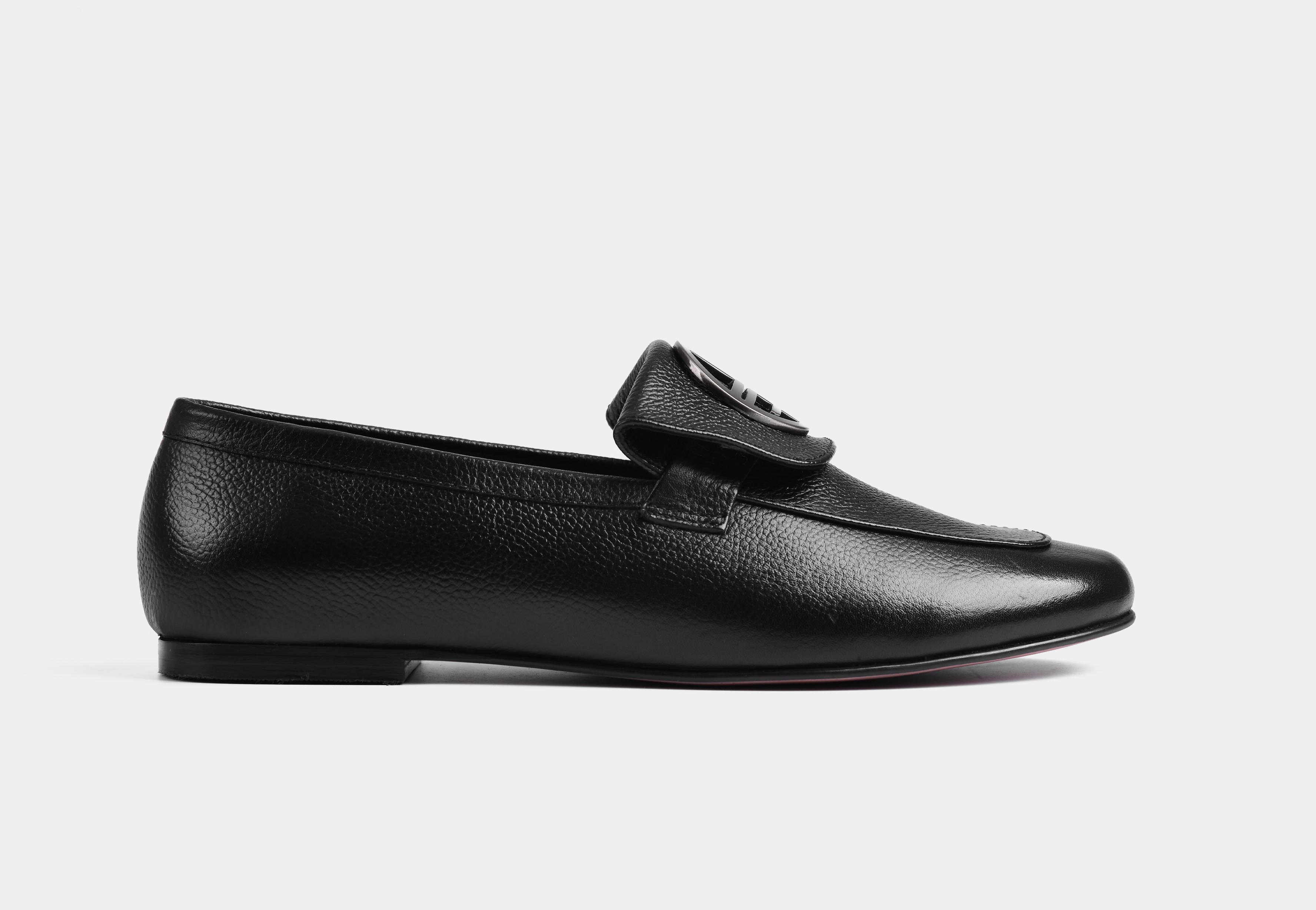 CLARISA BLACK PEBBLE LEATHER WOMEN LOAFERS