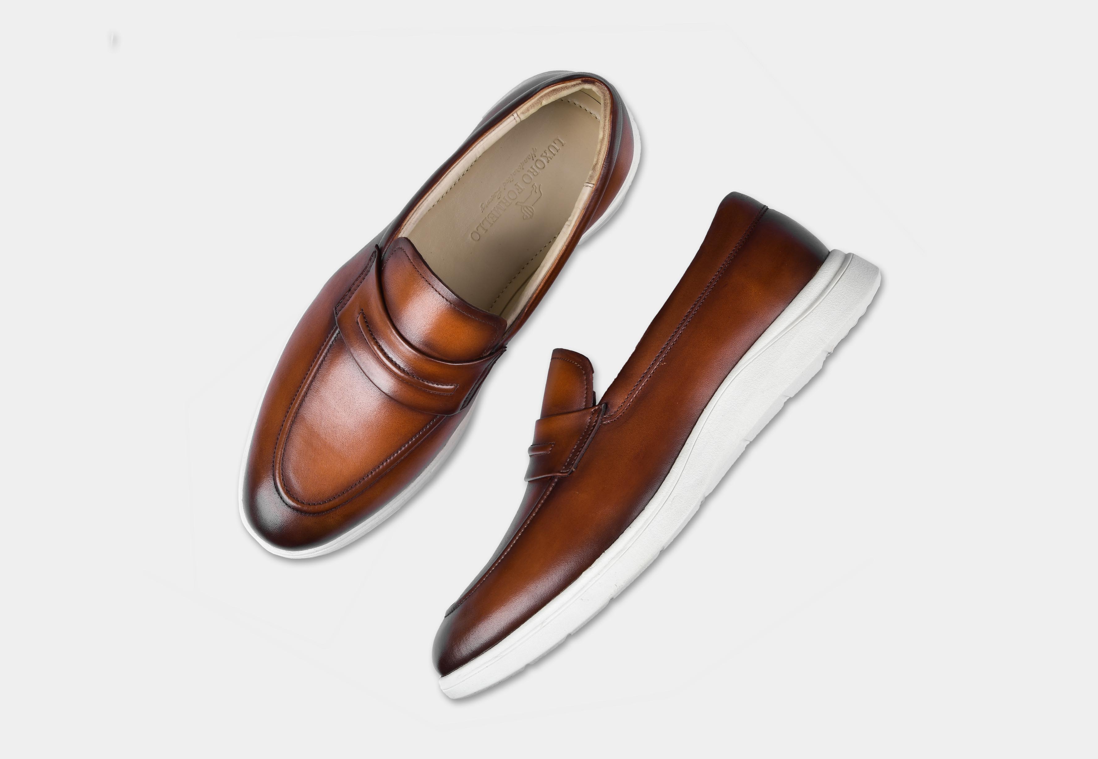 Tan Penny Slip-ons | Aero-Flex