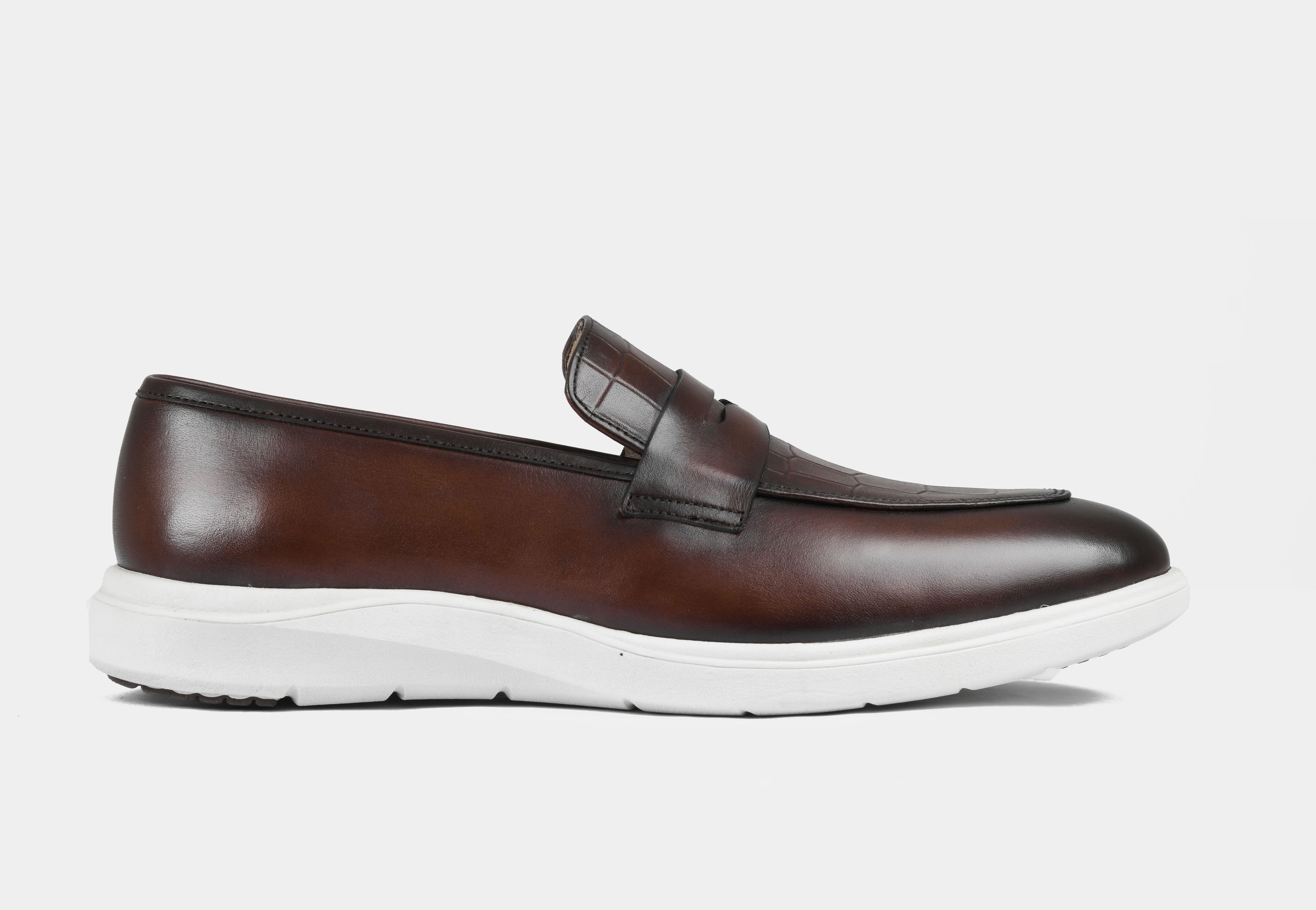 Brown Croc Penny Slip-on | Aero-Flex