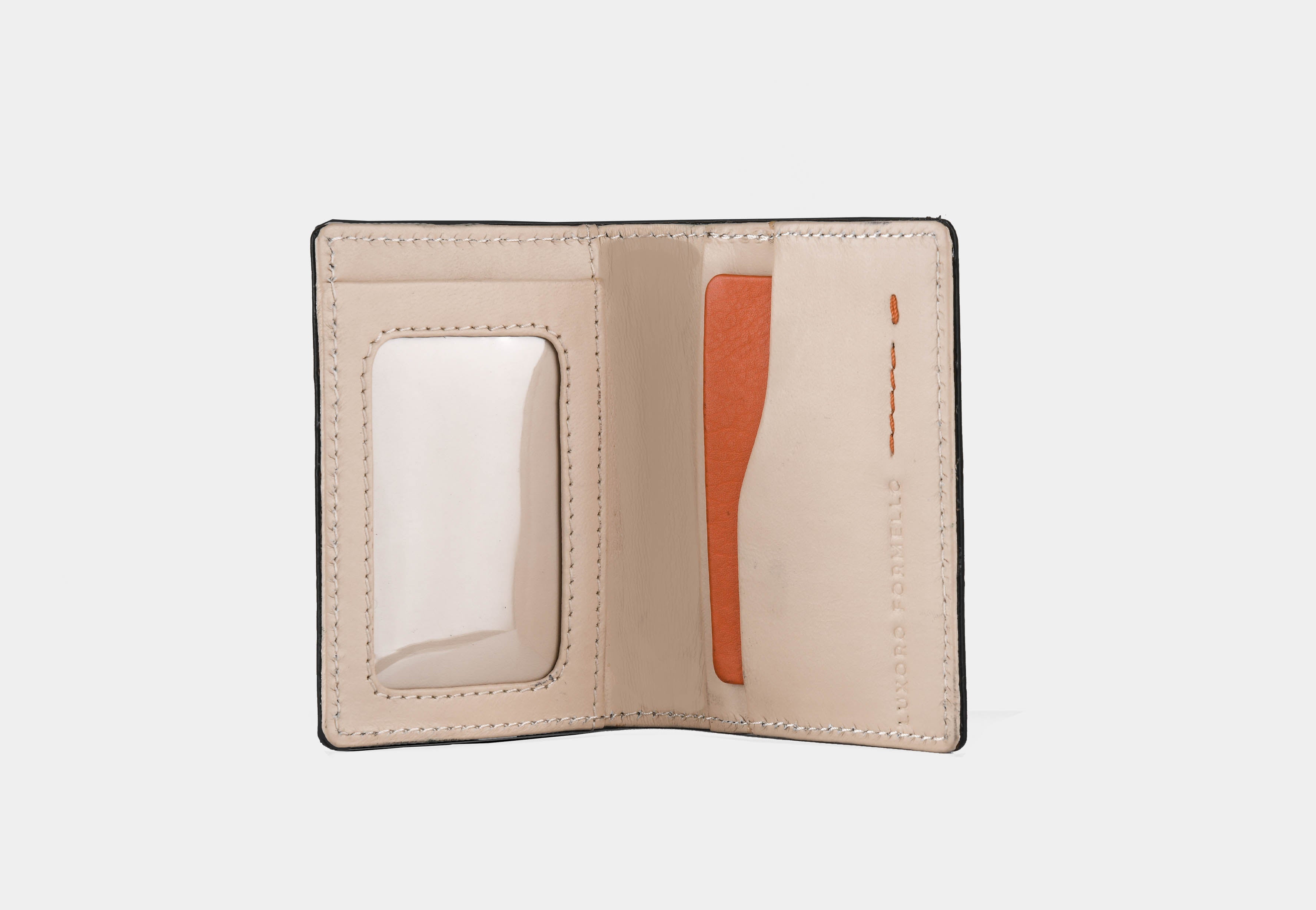 LEATHER CARD HOLDER | CROC BROWN