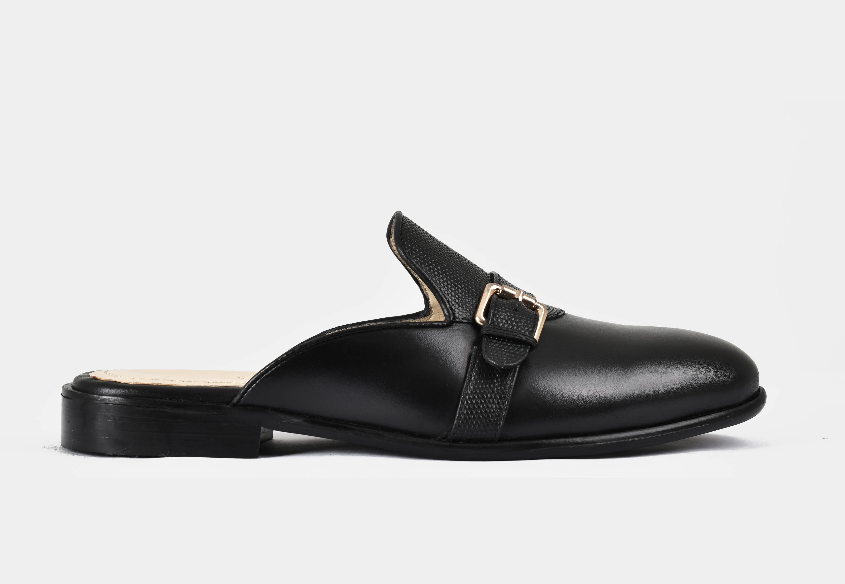 MULE | BLACK SINGLE BUCKLE (Sale)
