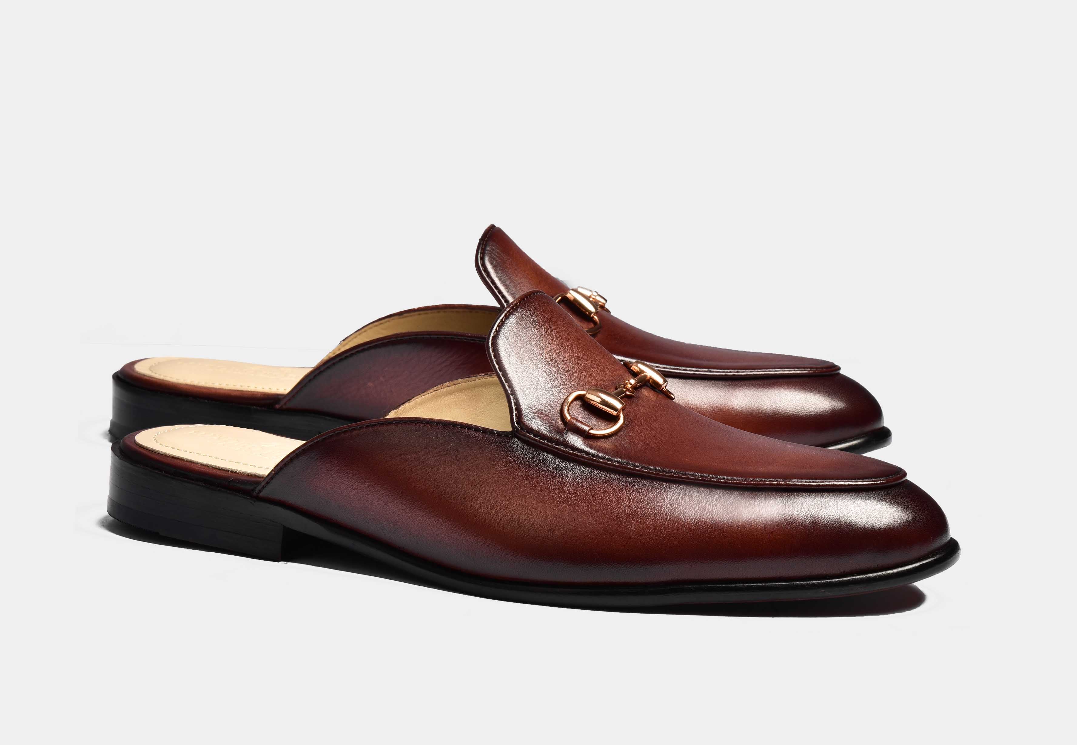 ARNO | Brown Formal Mules with metal Trim (Sale)
