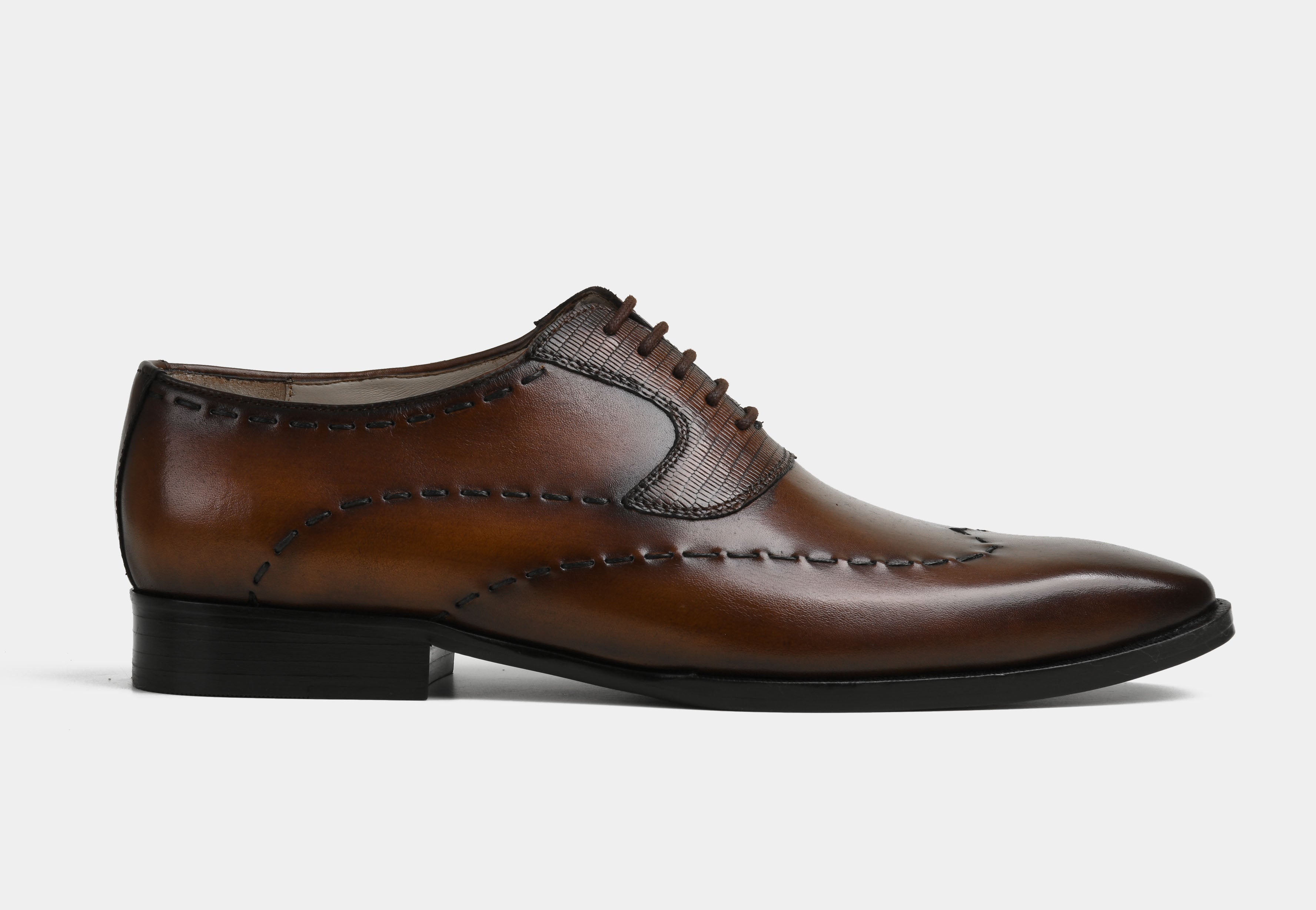 DANTE | MEN DARK BROWN STITCHED DERBYS
