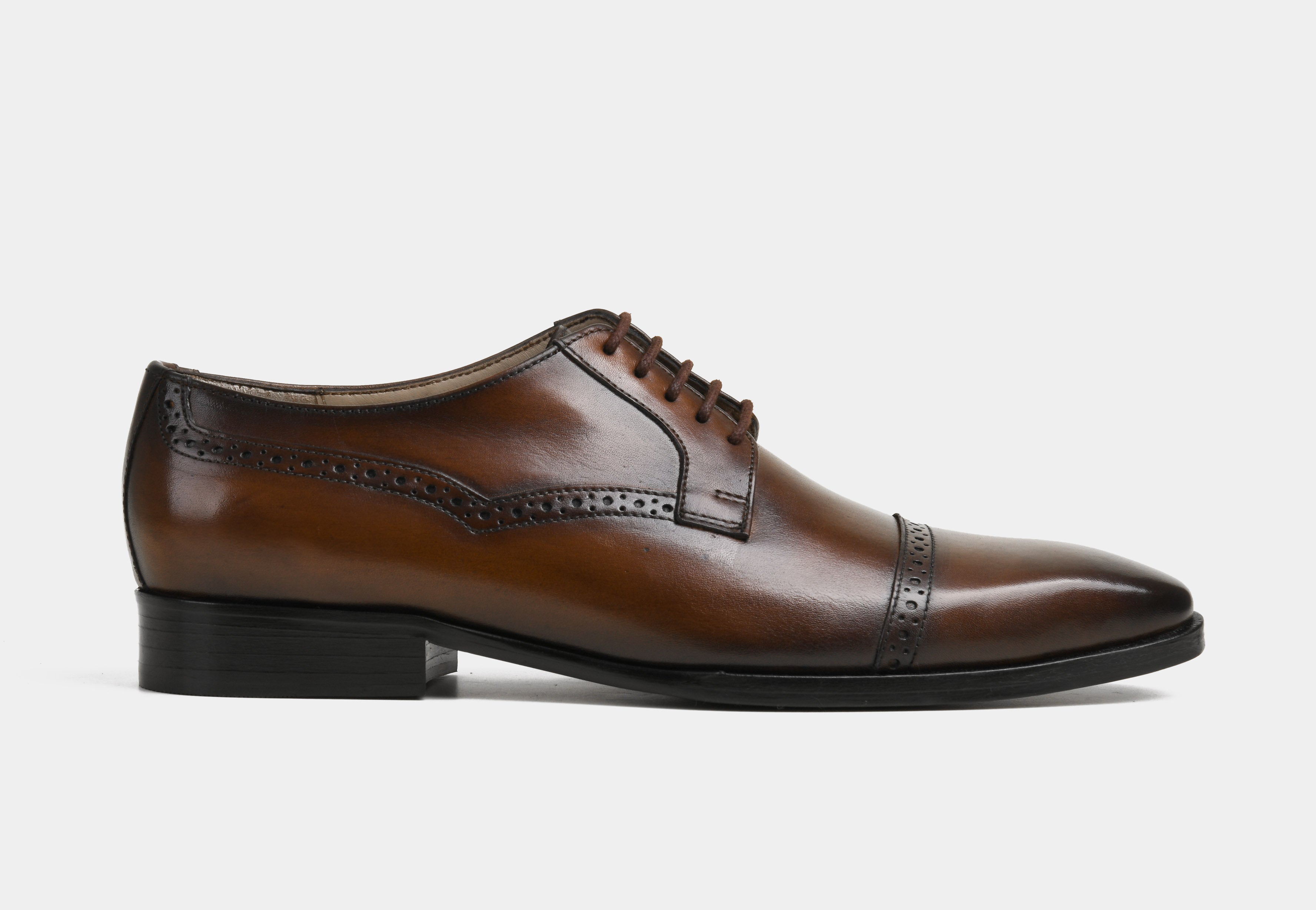 ALFONSO | MEN DARK BROWN CAP-TOE DERBYS