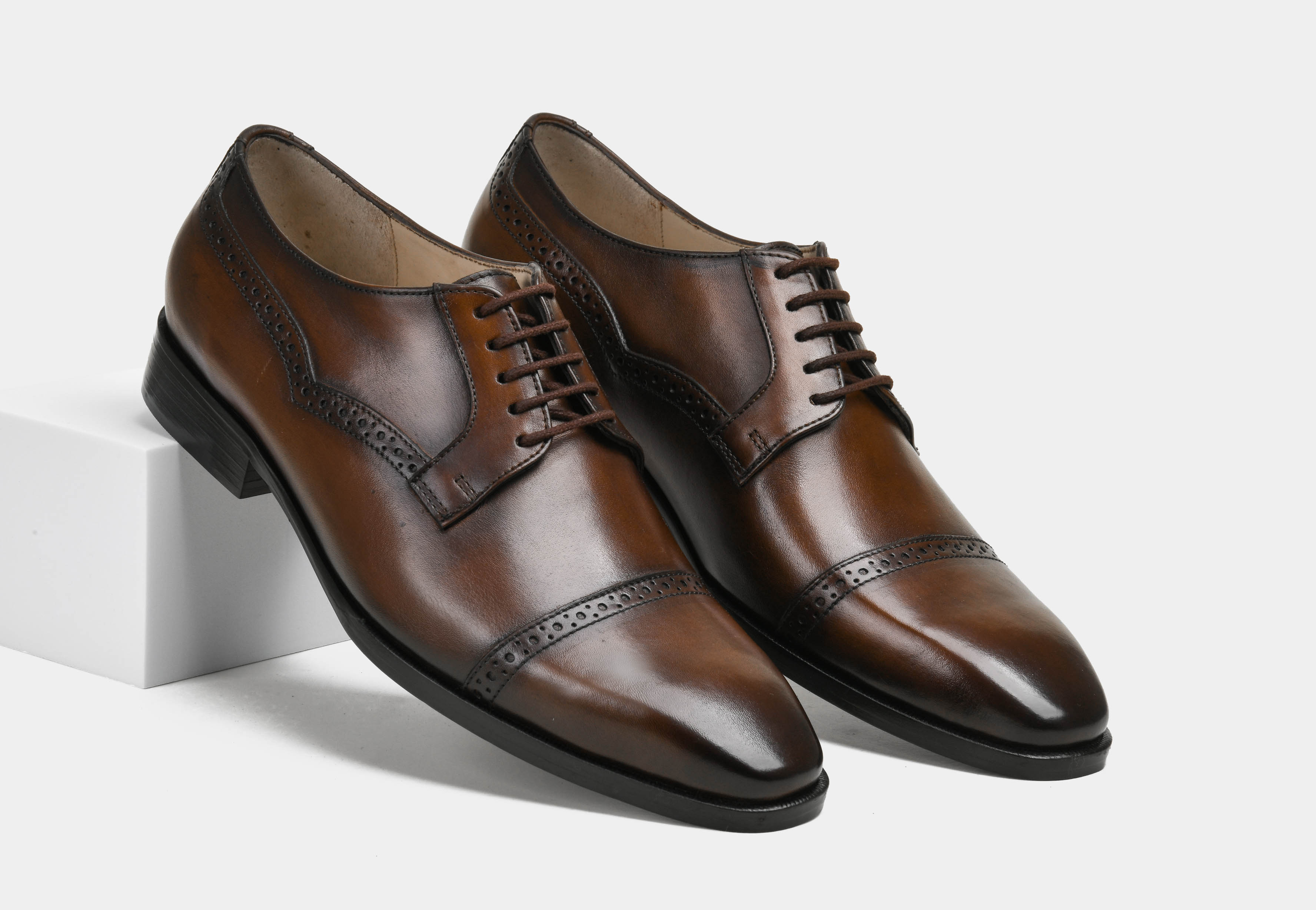 ALFONSO | MEN DARK BROWN CAP-TOE DERBYS