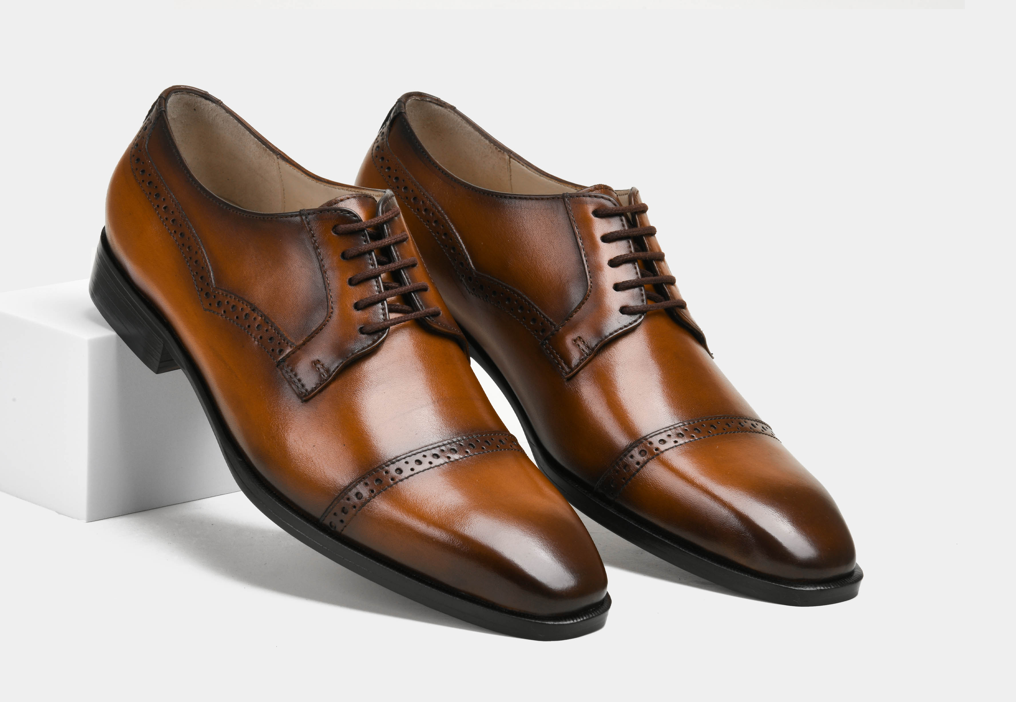 ALFONSO | MEN TAN CAP-TOE DERBYS