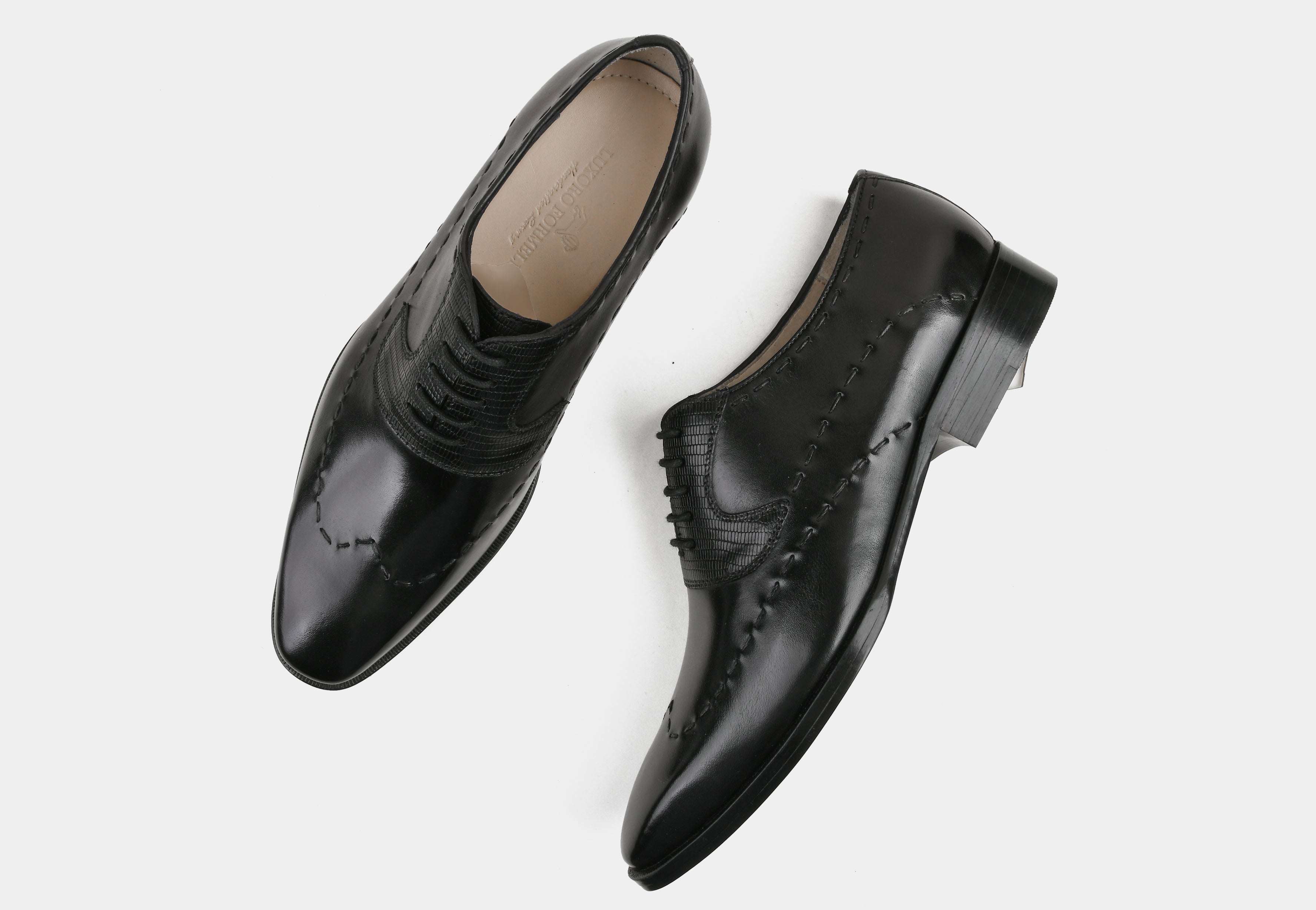 DANTE | MEN BLACK STITCHED DERBYS
