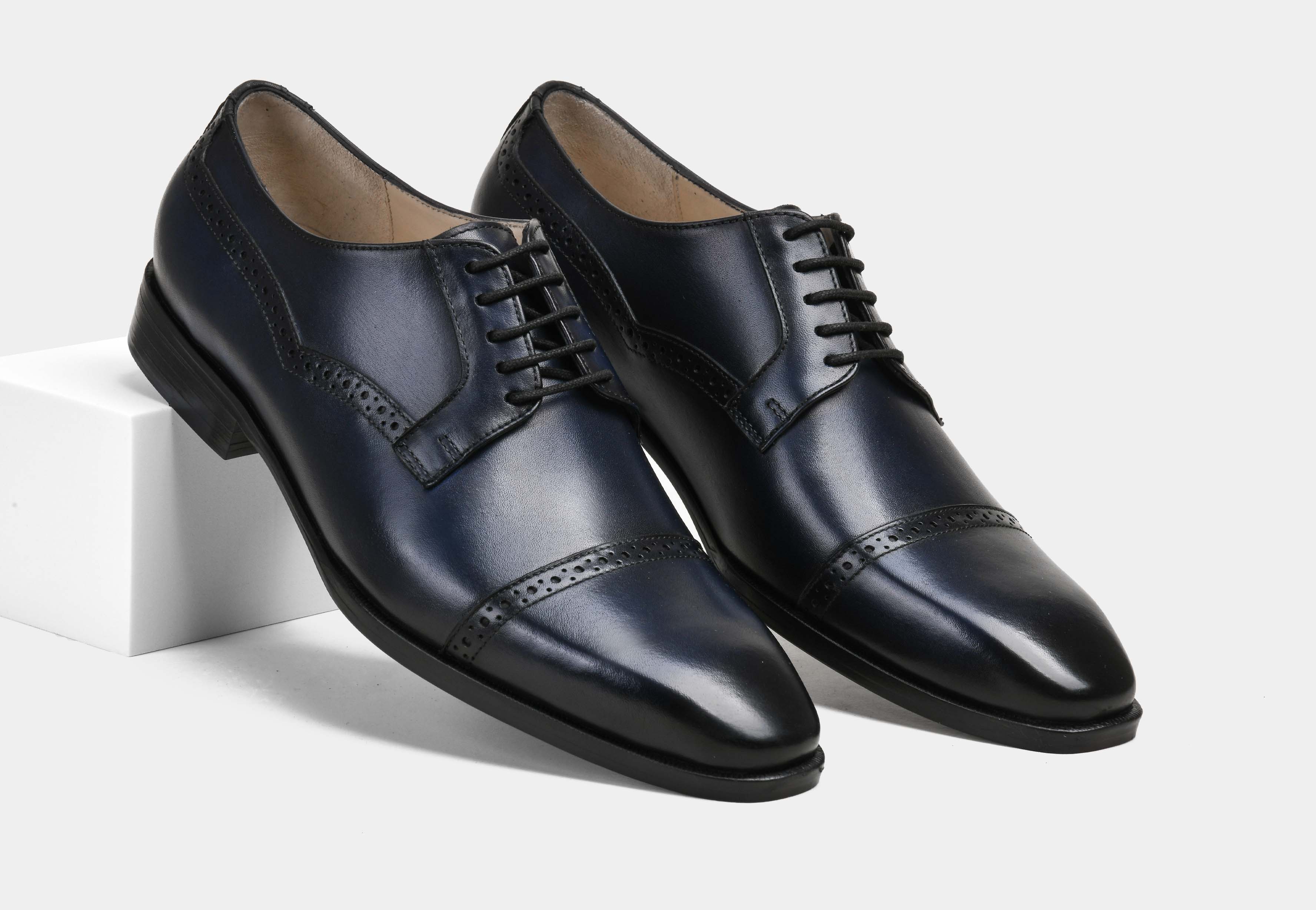 ALFONSO | MEN BLUE CAP-TOE DERBYS