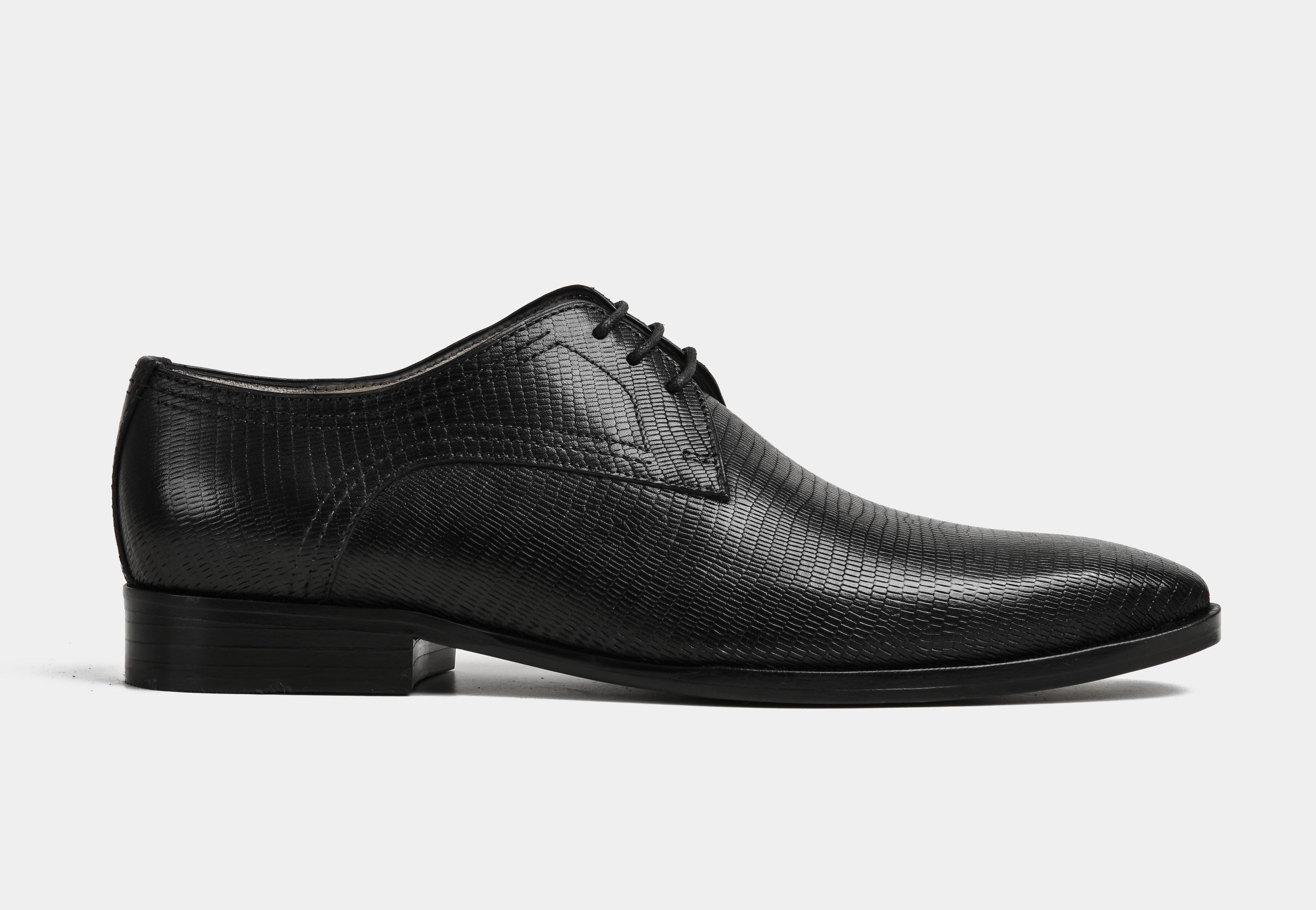 AMREO | MEN BLACK TEXTURED DERBIES