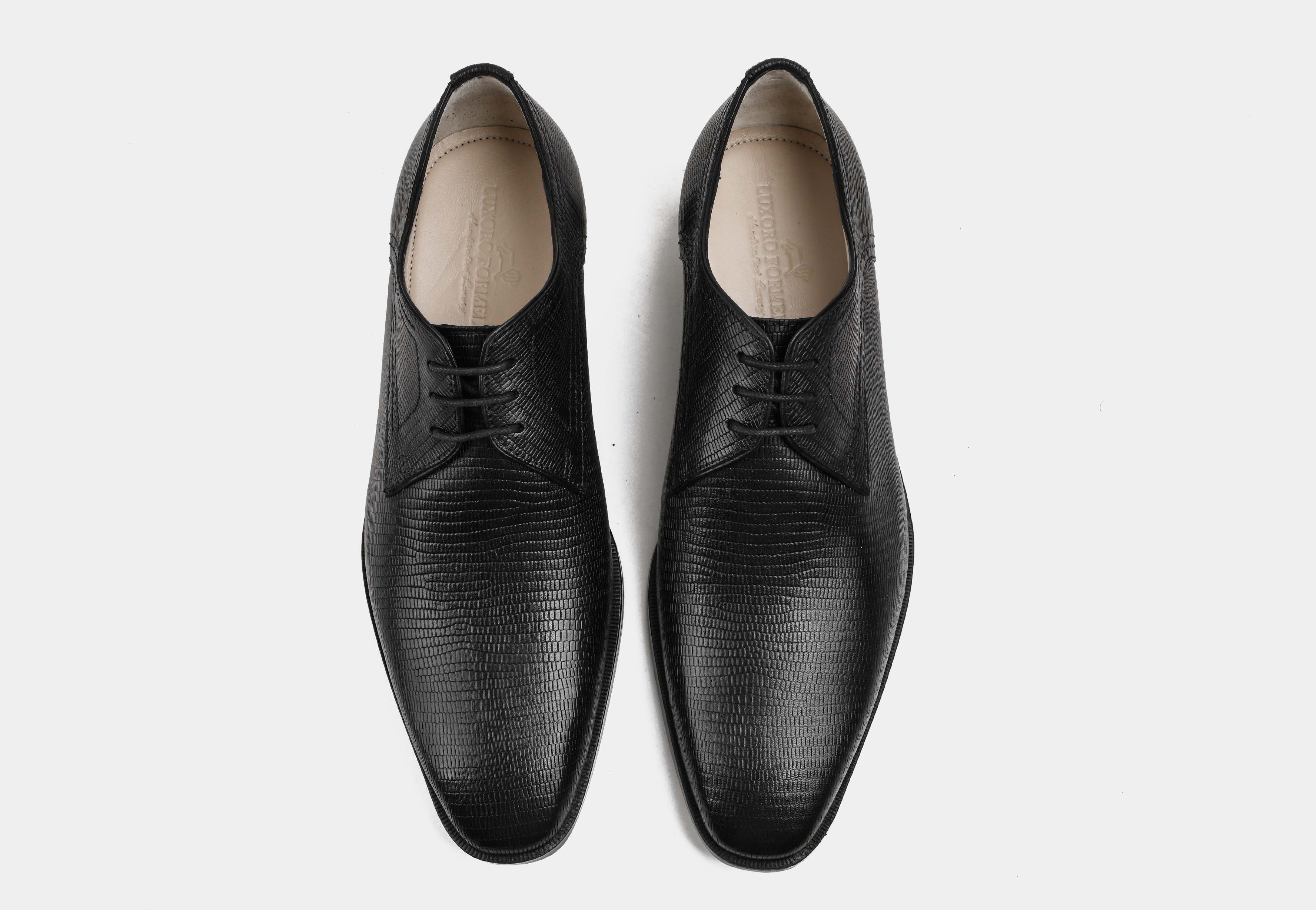 AMREO | MEN BLACK TEXTURED DERBIES