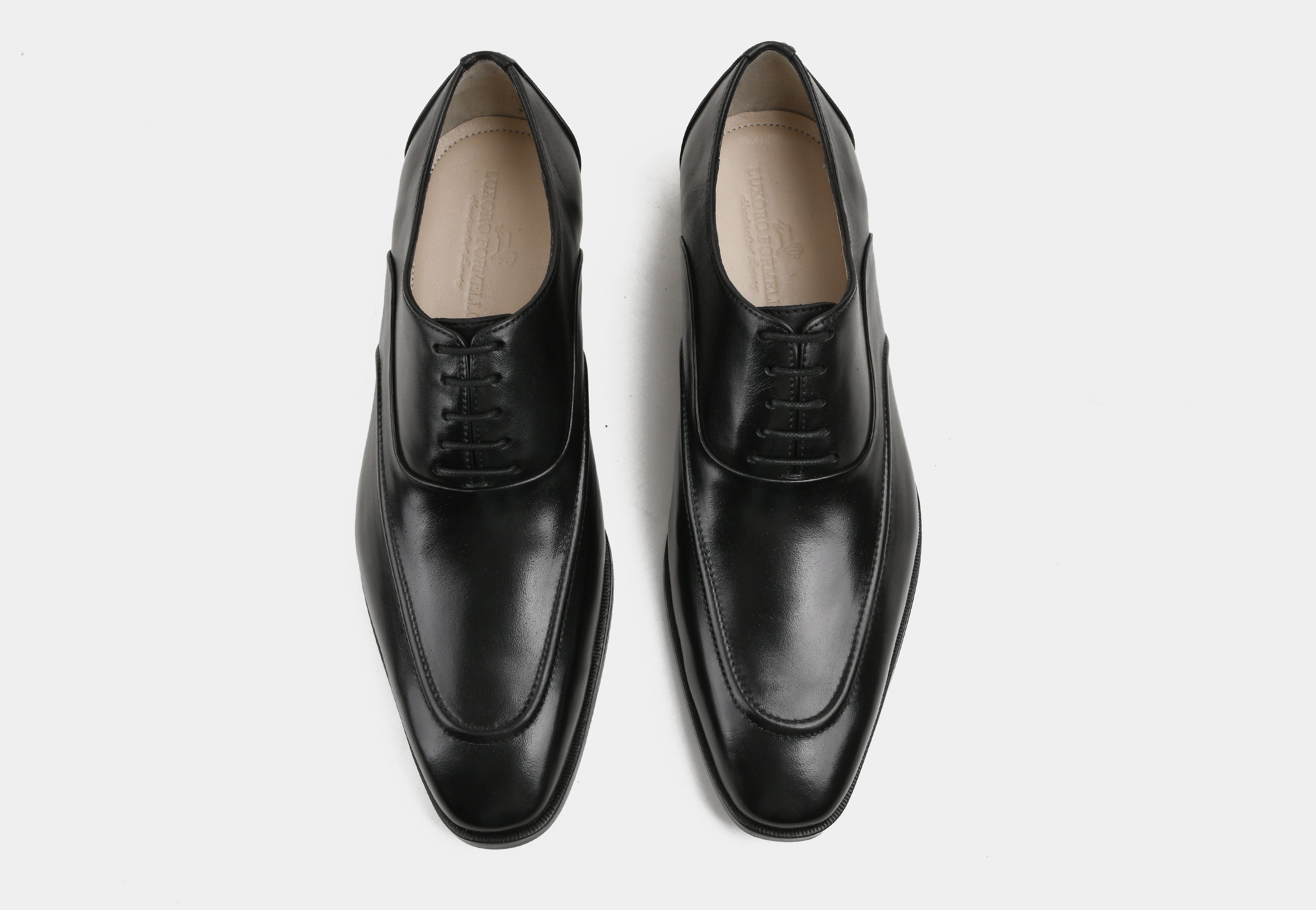 MARCELIN | MEN BLACK APRON TOE OXFORDS