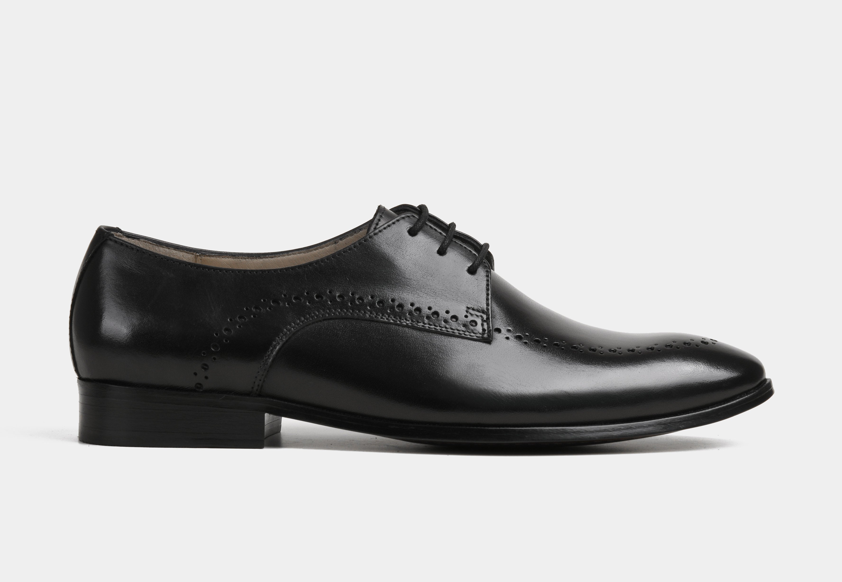 MARCELLO | MEN BLACK LONGWING DERBY BROGUES