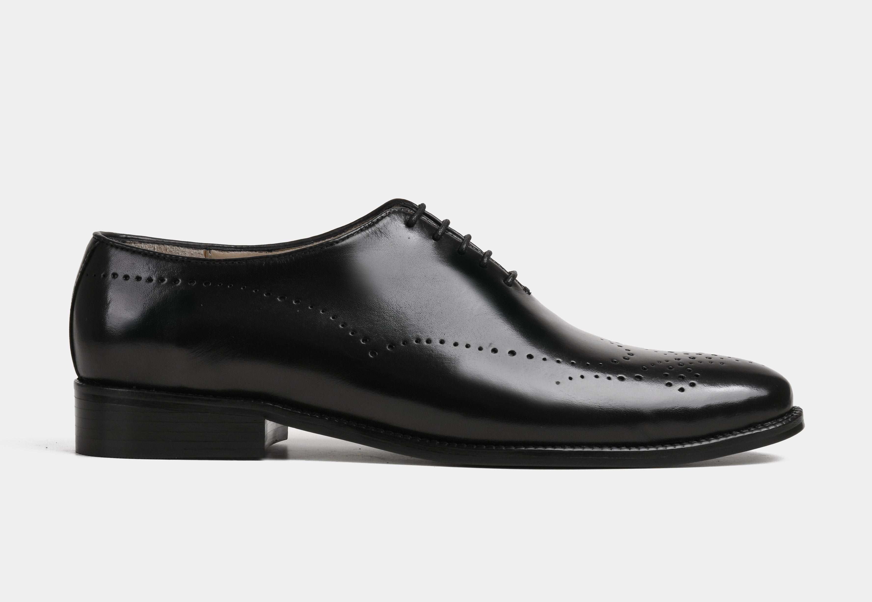 VITTORIO | MEN BLACK WHOLECUT BROGUES