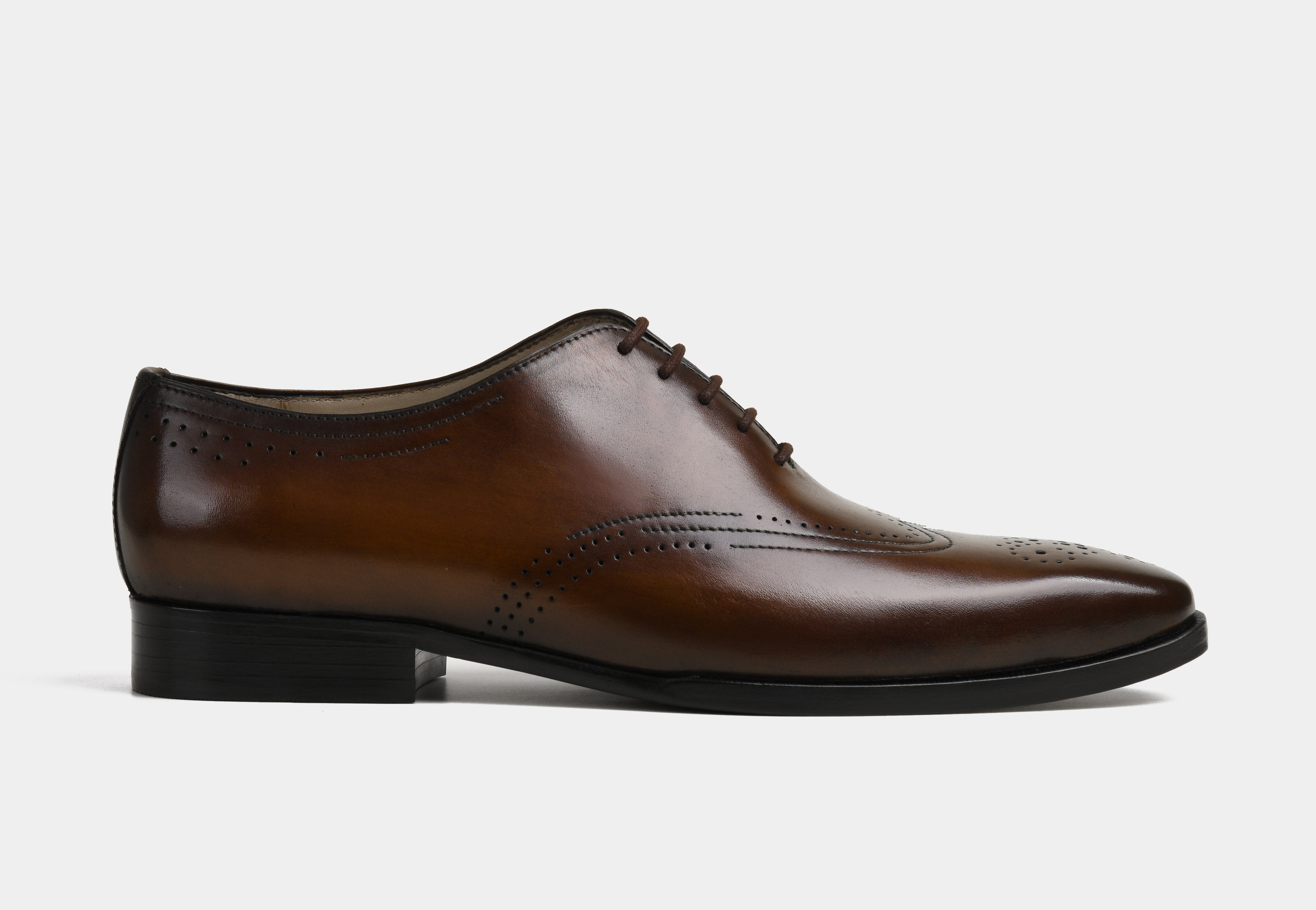 VALENTINO | MEN BROWN BROGUE OXFORDS