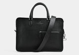 'Timeless Heritage' Black Pebble Leather Briefcase Bag