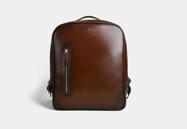 'Opulent Voyage' Signature Leather Backpack