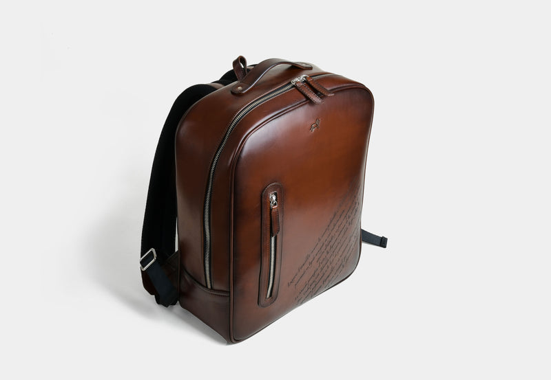 'Opulent Voyage' Signature Leather Backpack