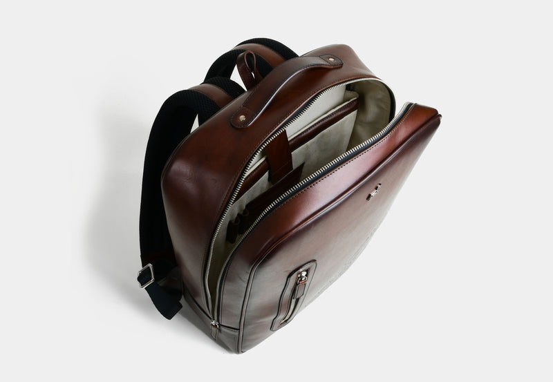 'Opulent Voyage' Signature Leather Backpack