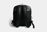 'Opulent Voyage' Croc Black Leather Backpack