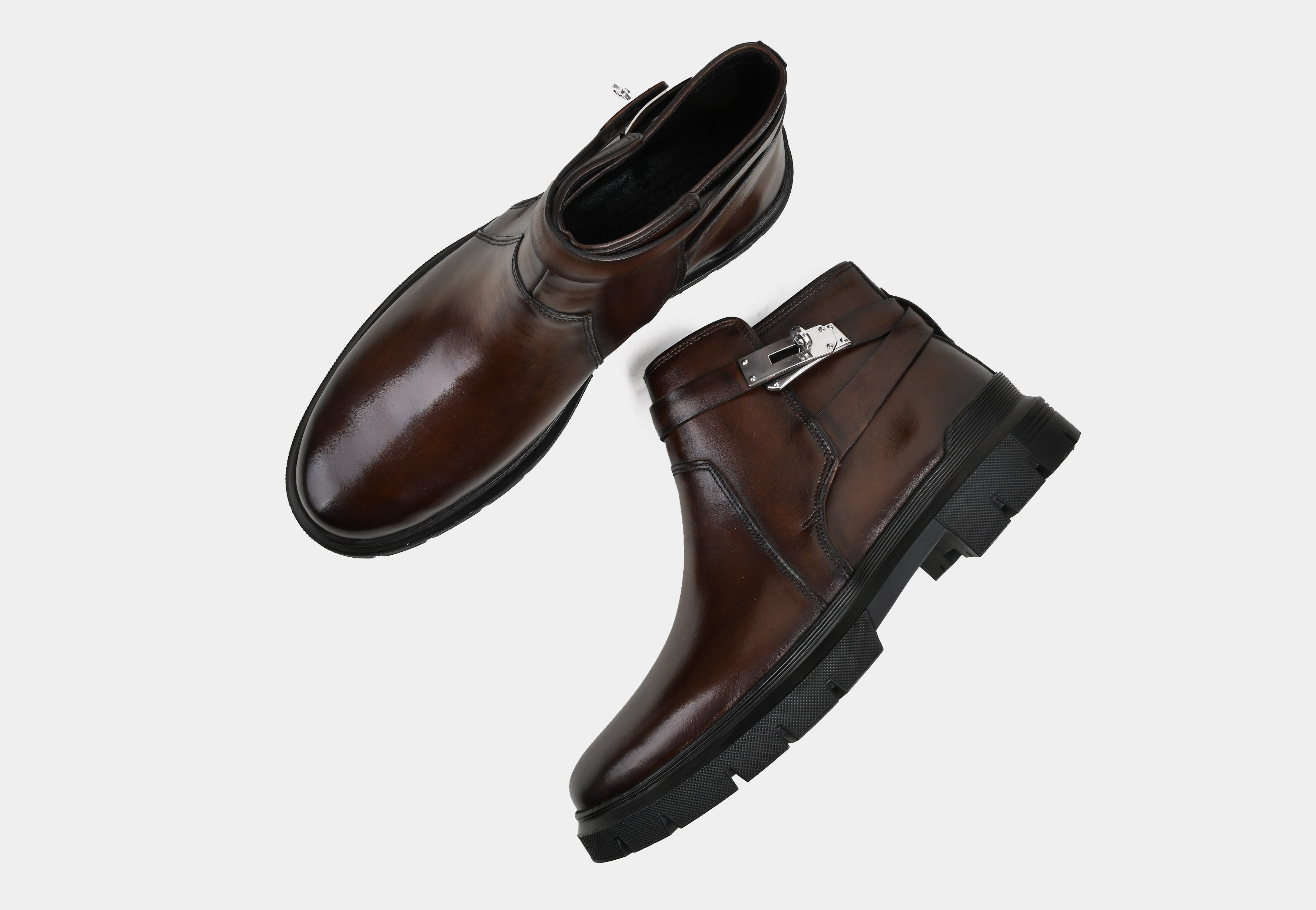 MEN BROWN BUCKLE BOOTS | STRIDEGRIP