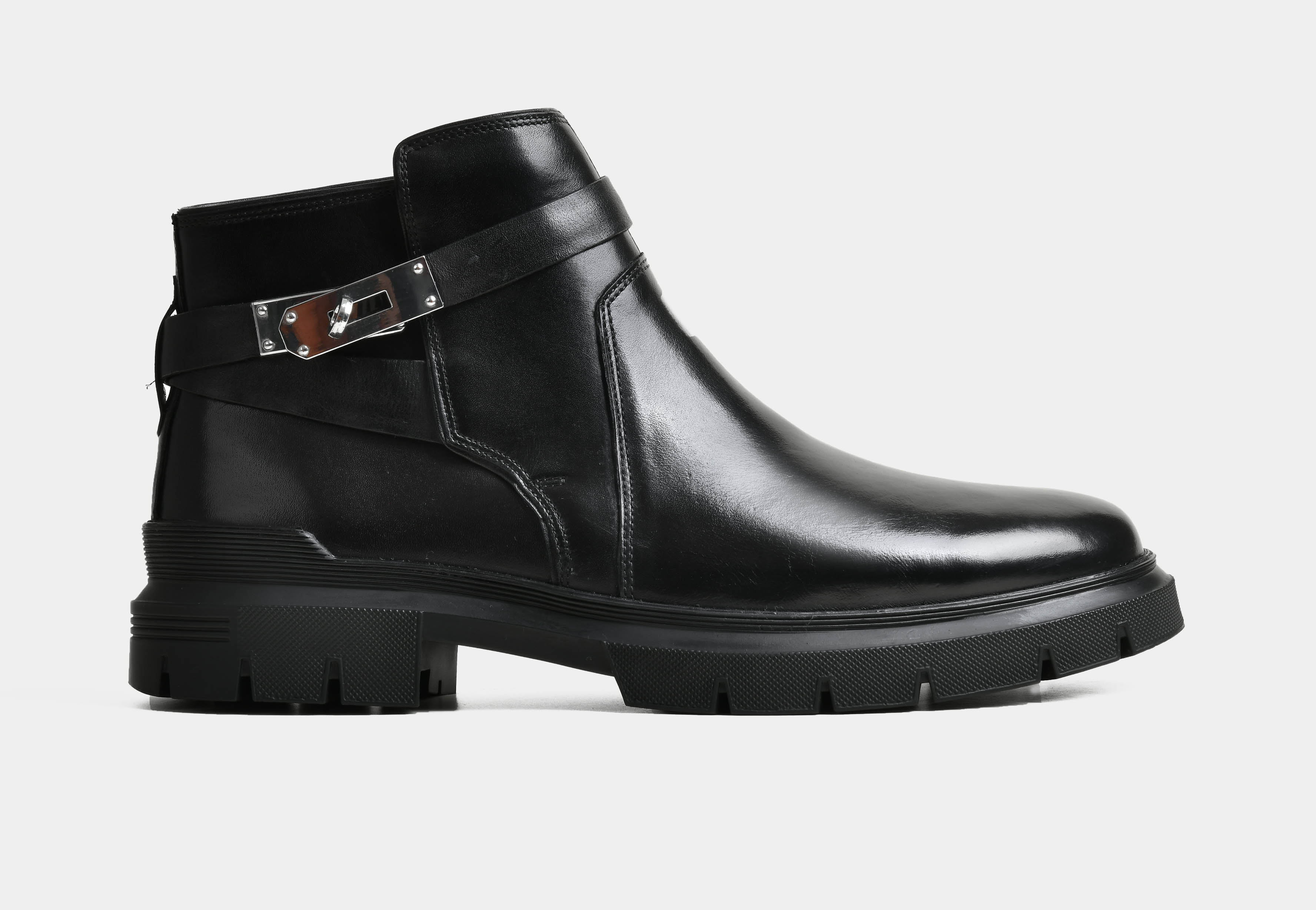 MEN BLACK BUCKLE BOOTS | STRIDEGRIP