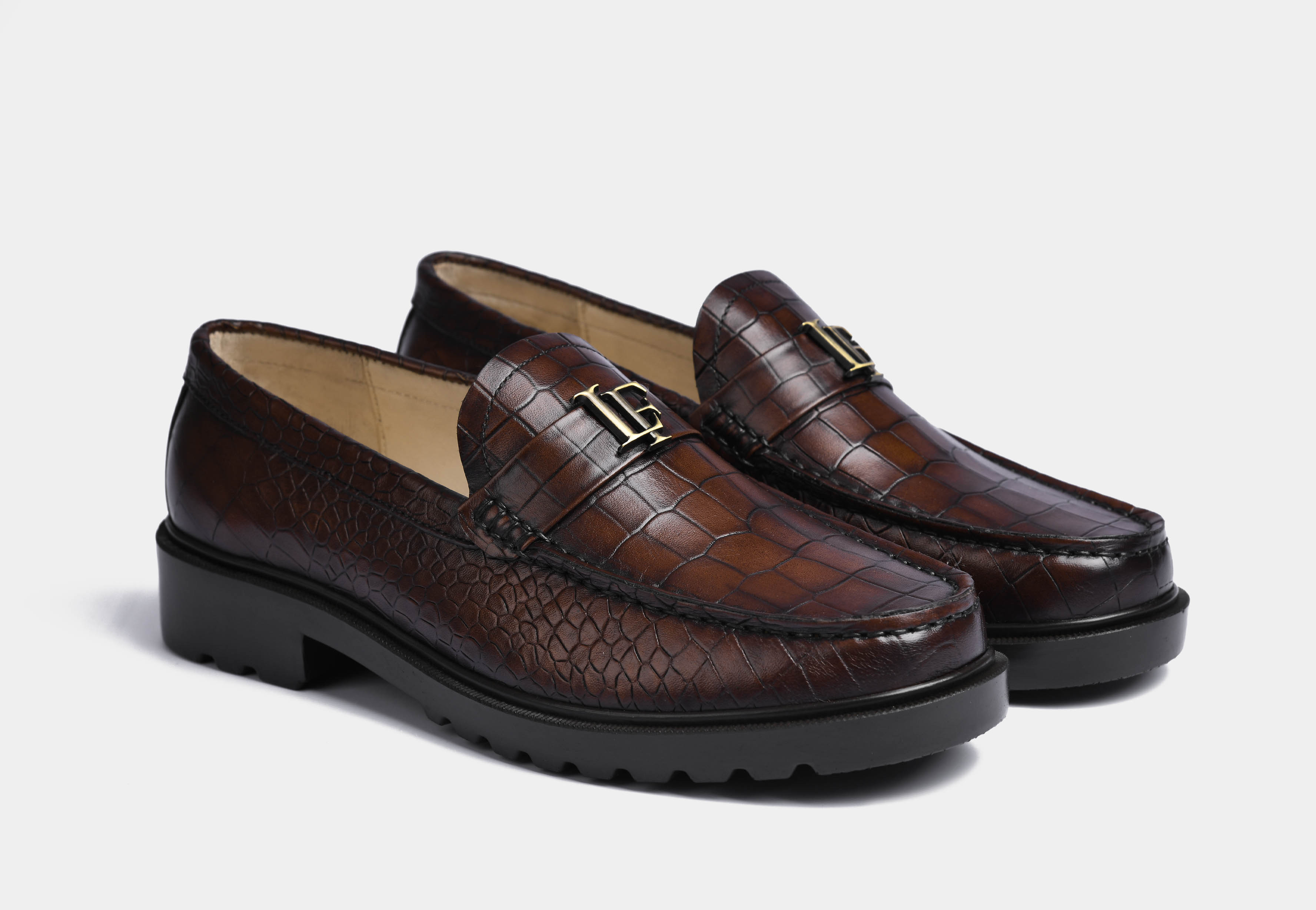 BROWN CROC LOAFERS | SOLESCULPT LITE