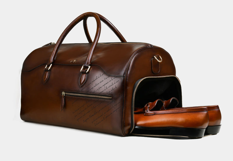 'Imperial Traverse' Signature Leather Duffle Bag