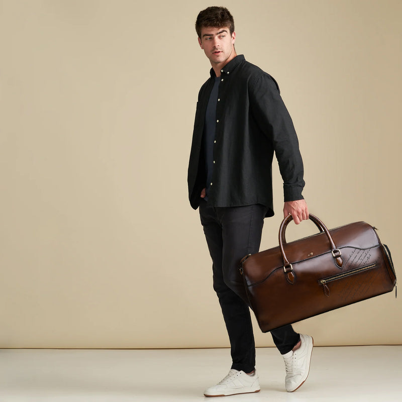 'Imperial Traverse' Signature Leather Duffle Bag