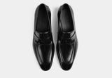 AIDEN | MEN BLACK PENNY LEATHER LOAFERS