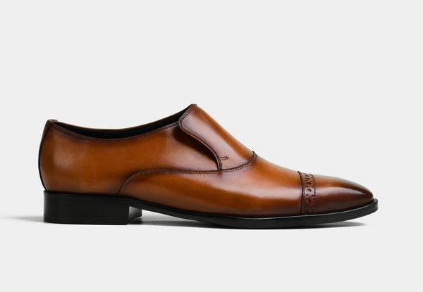 COSMIN | MEN LEATHER SLIPON IN TAN