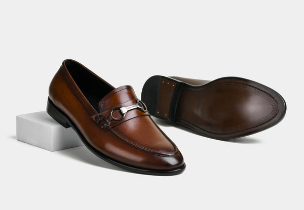 CAISER | MEN MIDBROWN LOAFERS WITH PENNY TRIM