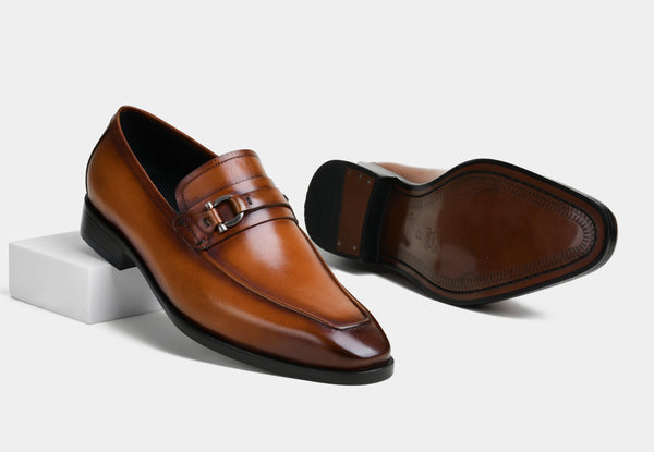 Arnaud | Men Tan Leather Loafers