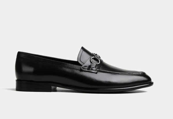 CAISER | MEN BLACK LOAFERS WITH PENNY TRIM