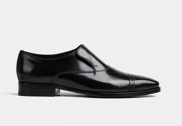 COSMIN | MEN LEATHER SLIPON IN BLACK