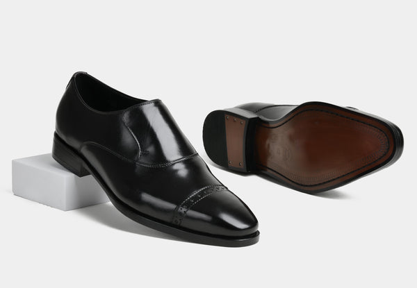 COSMIN | MEN LEATHER SLIPON IN BLACK