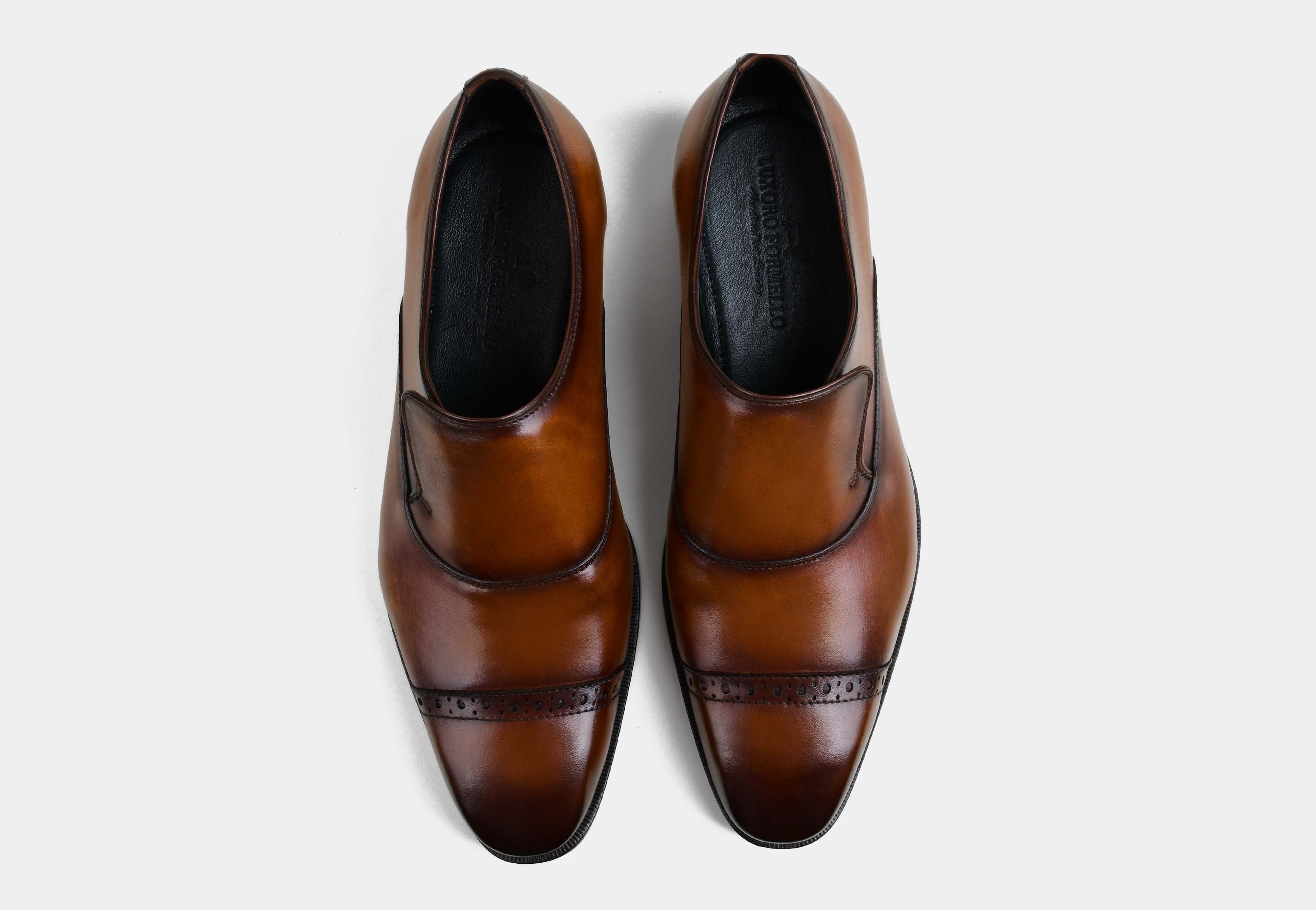 COSMIN | MEN LEATHER SLIPON IN BROWN (Sale)