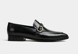 LAURIN | MEN BLACK LEATHER BUCKLE LOAFERS