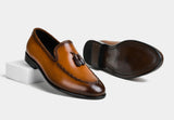 Cilian | Men Tan tassel leather Loafers