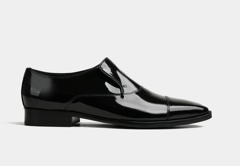 COSMIN | MEN LEATHER SLIPON IN PATENT BLACK